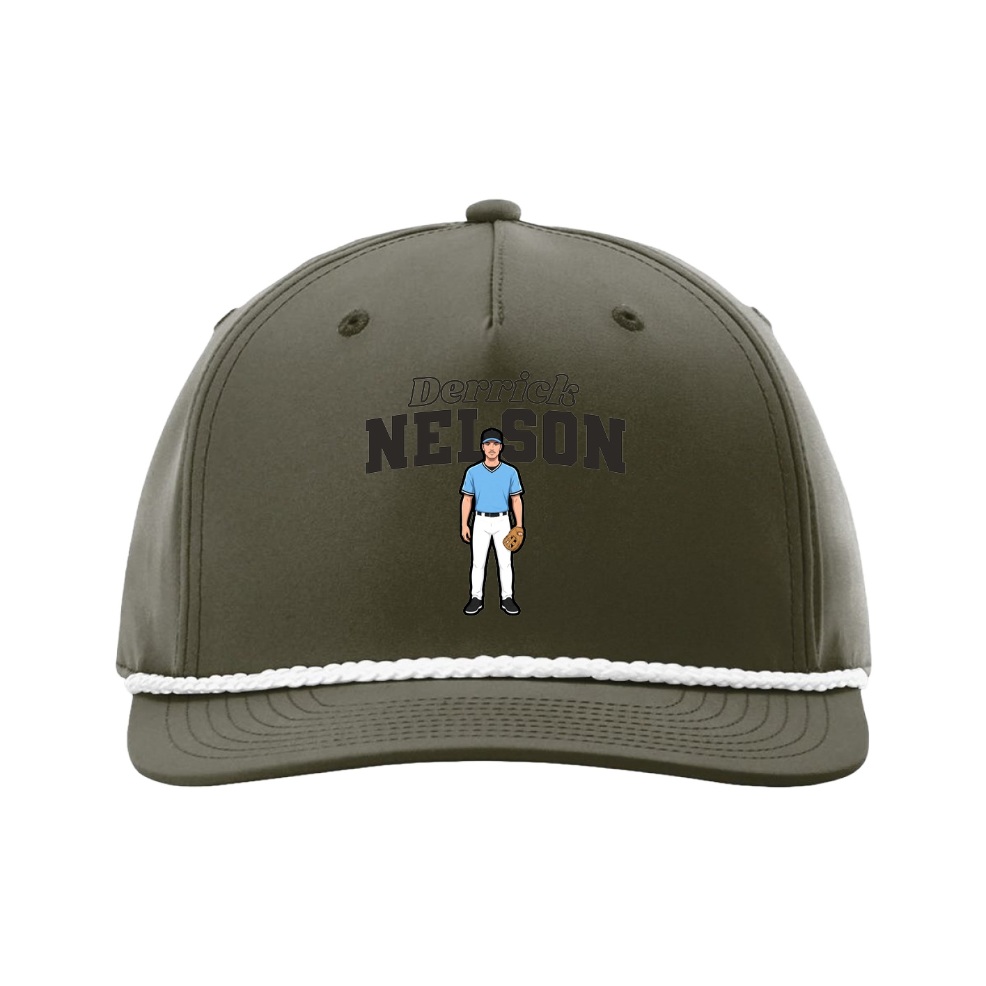 Five-Panel Classic Rope Cap — Name Arch in Green