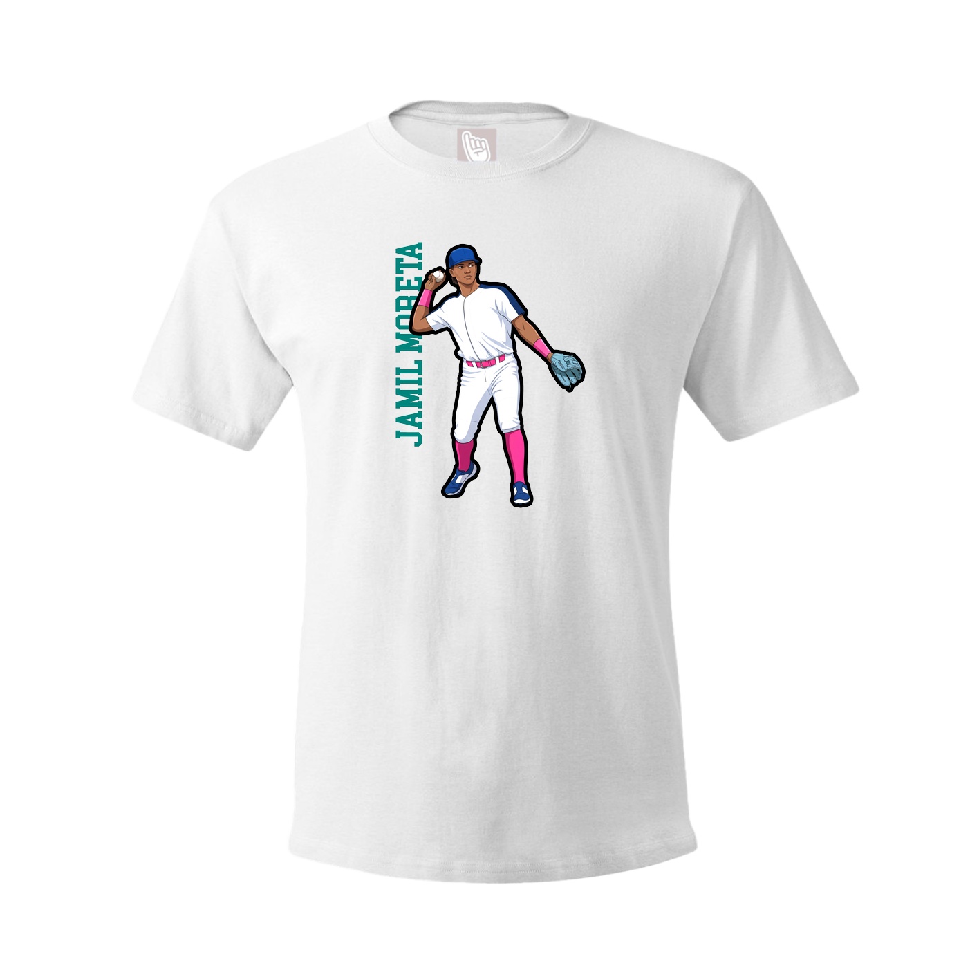 Youth Tee — Name Vertical in White