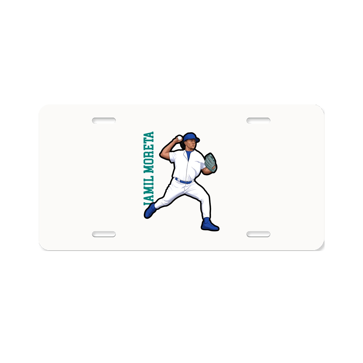 License Plate — Name Vertical in Classic