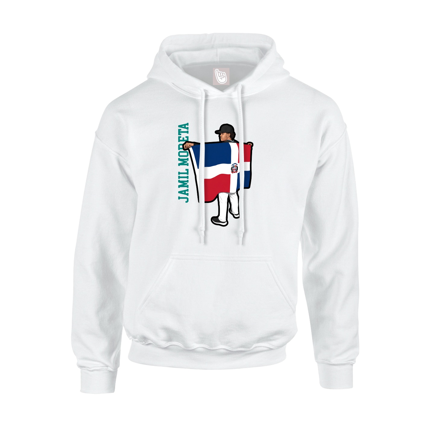 Youth Hoodie — Name Vertical in White