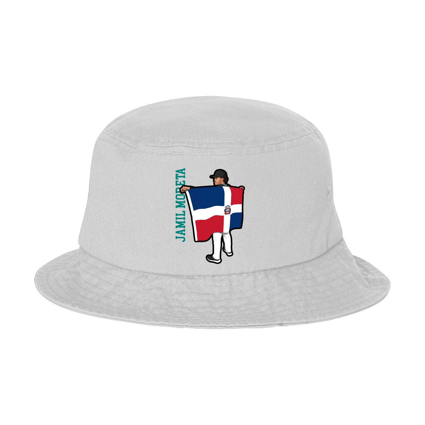 Bucket Cap — Name Vertical in White