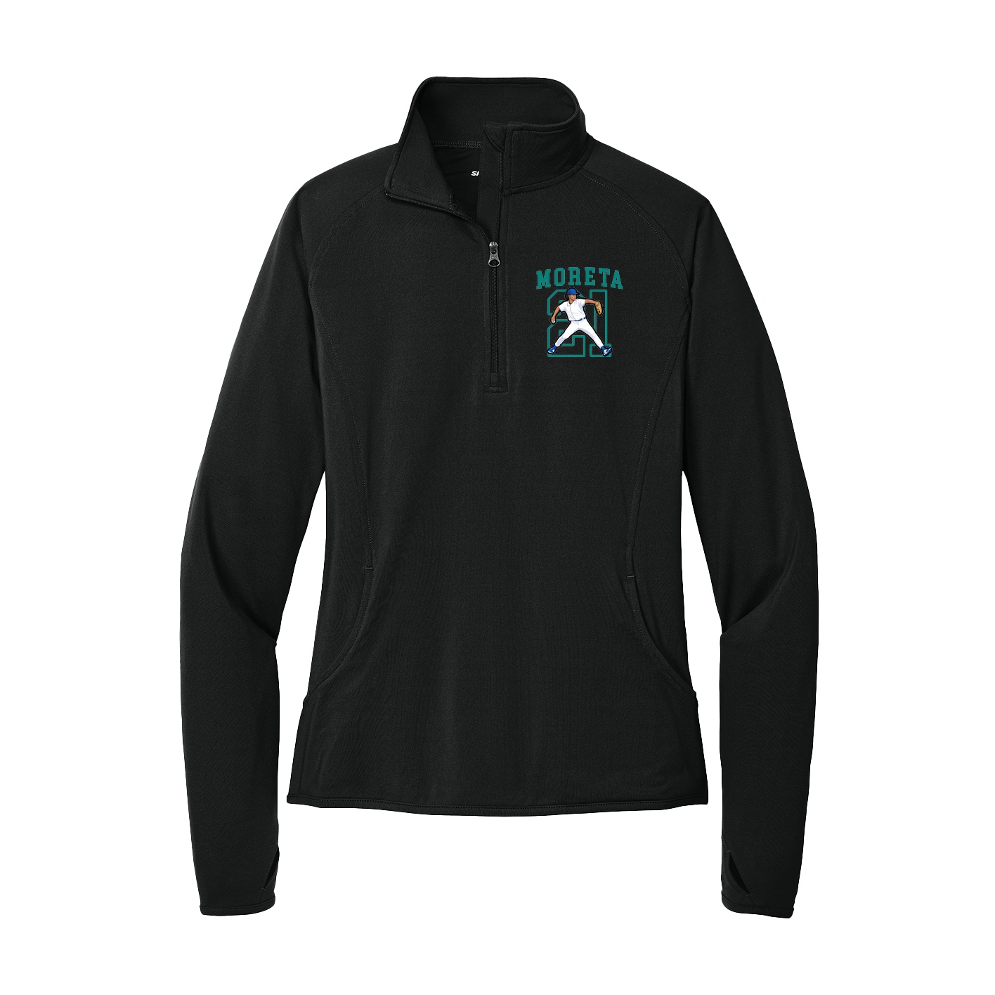Women's Q-Zip Pullover — Shirsey in Black