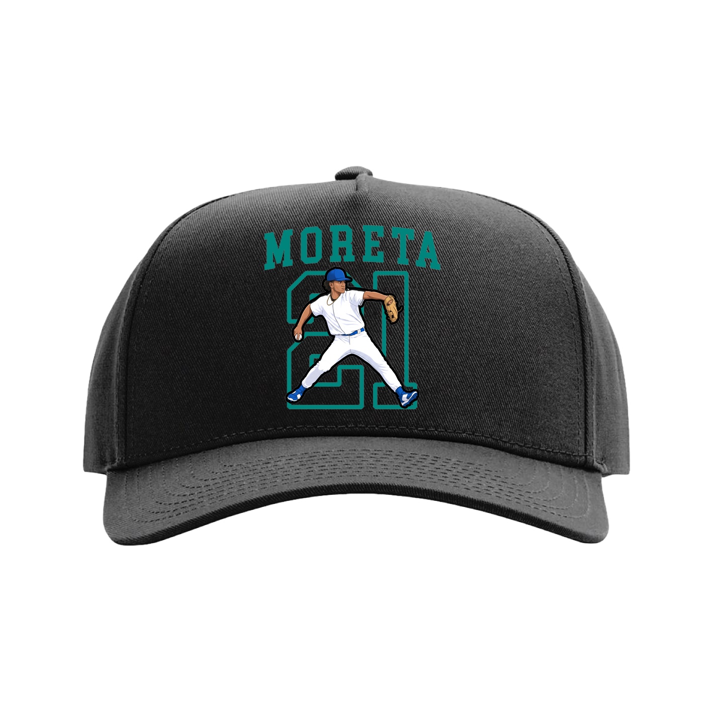 Full Fabric Five-Panel Champ Cap — Shirsey in Black