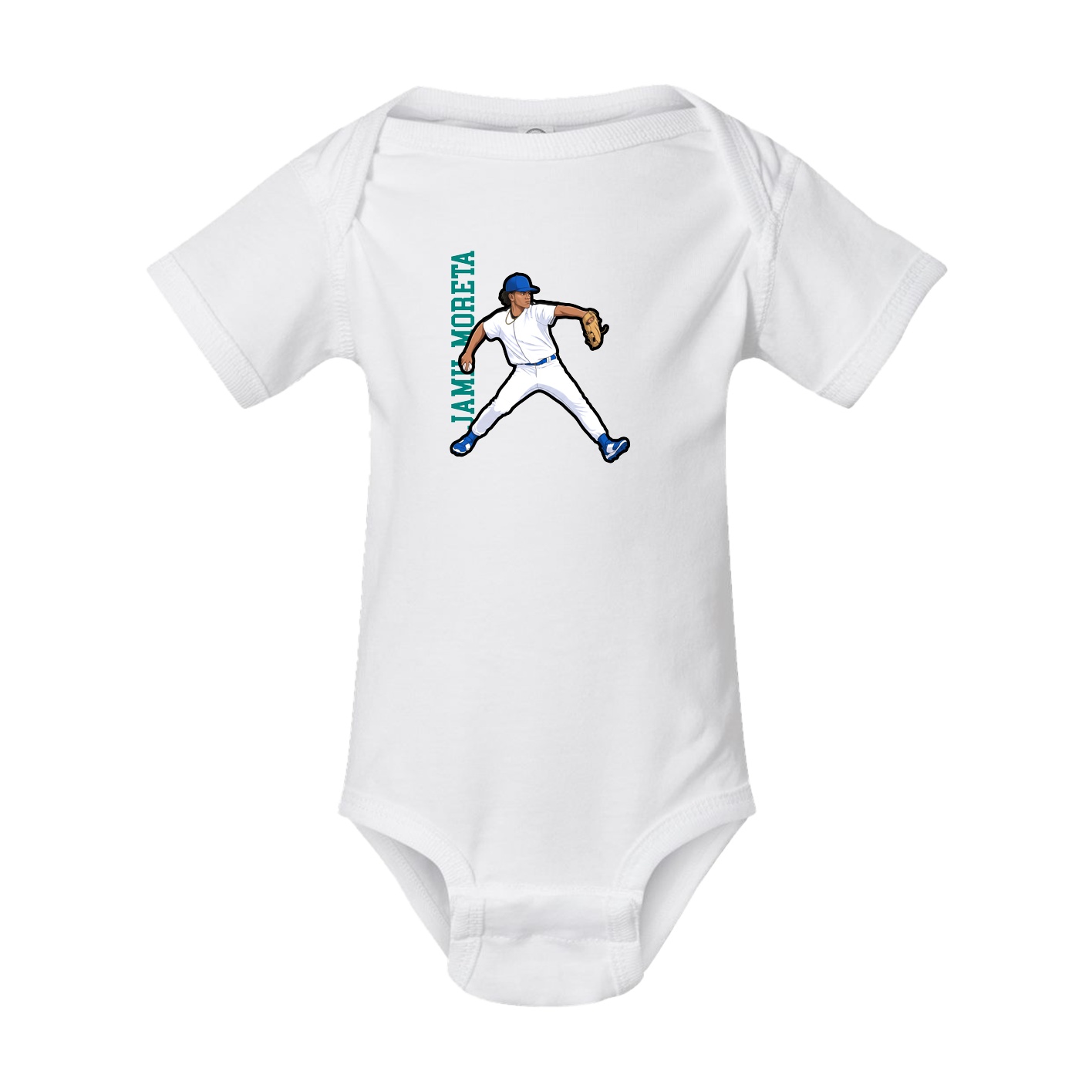 Baby Onesie — Name Vertical in White