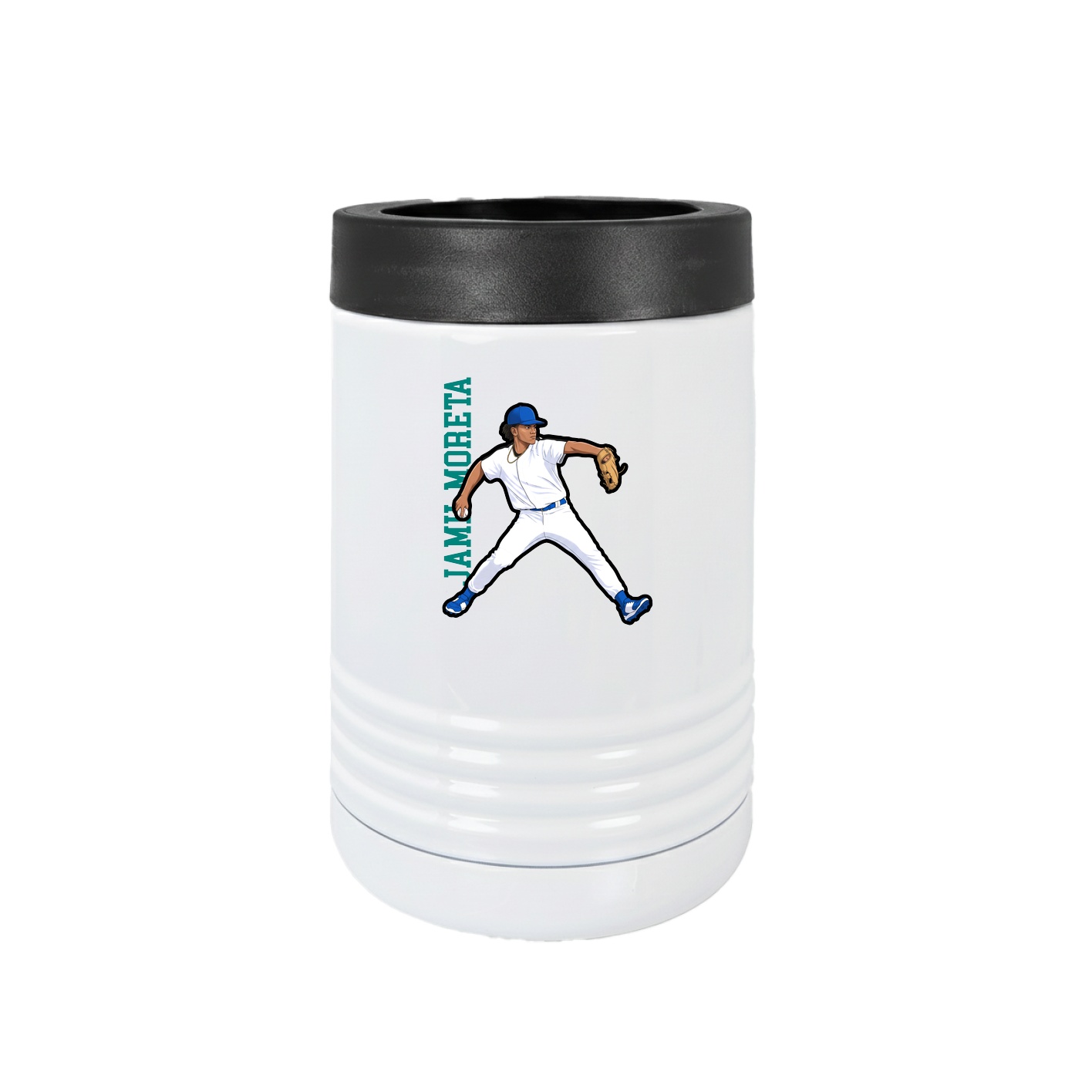 Beverage Holder — Name Vertical in White