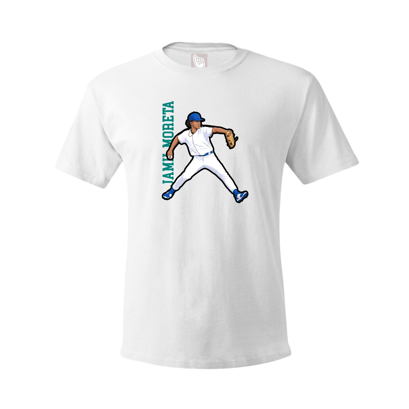 Youth Tee — Name Vertical in White