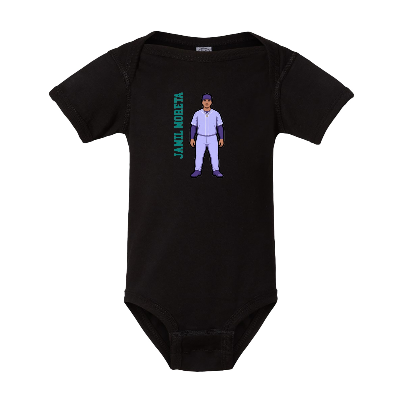 Baby Onesie — Name Vertical in Black