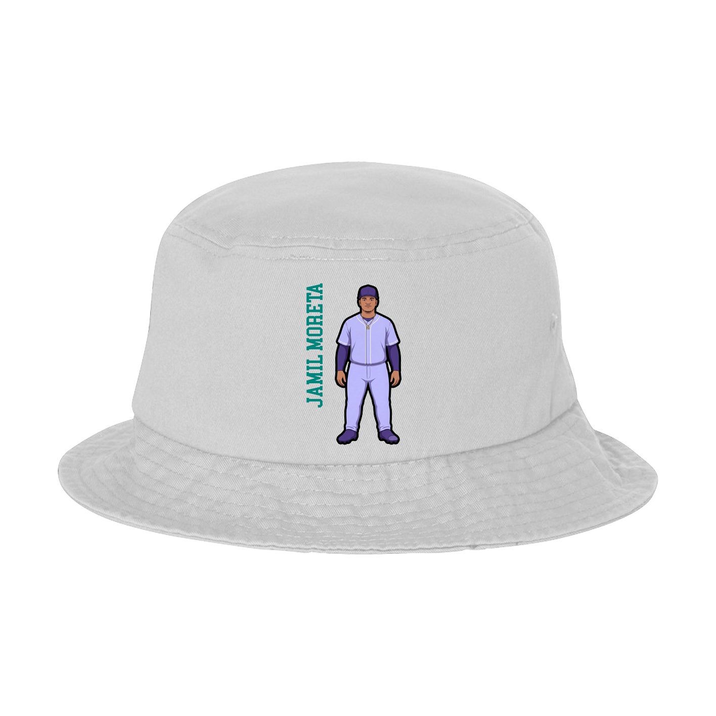 Bucket Cap — Name Vertical in White