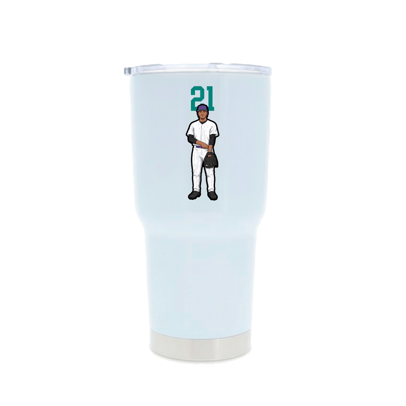 30oz Stainless Steel Tumbler — Number Top in White