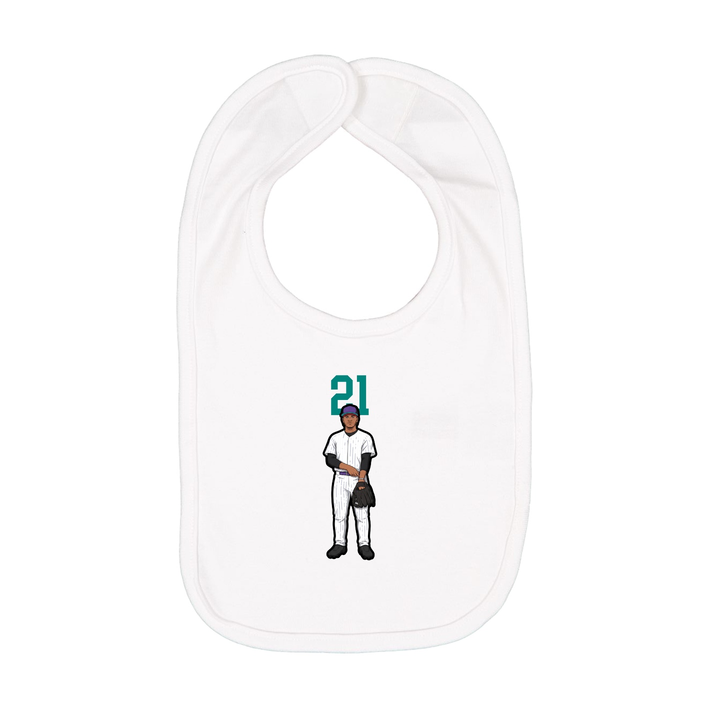 Infant Bib — Number Top in White