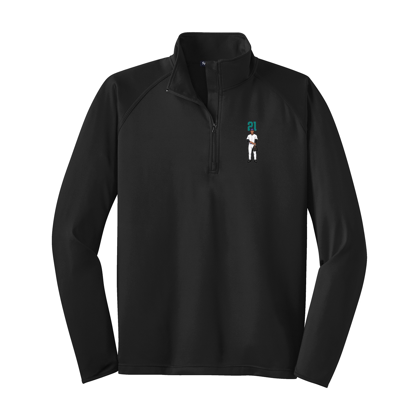 Q-Zip Pullover — Number Top in Black