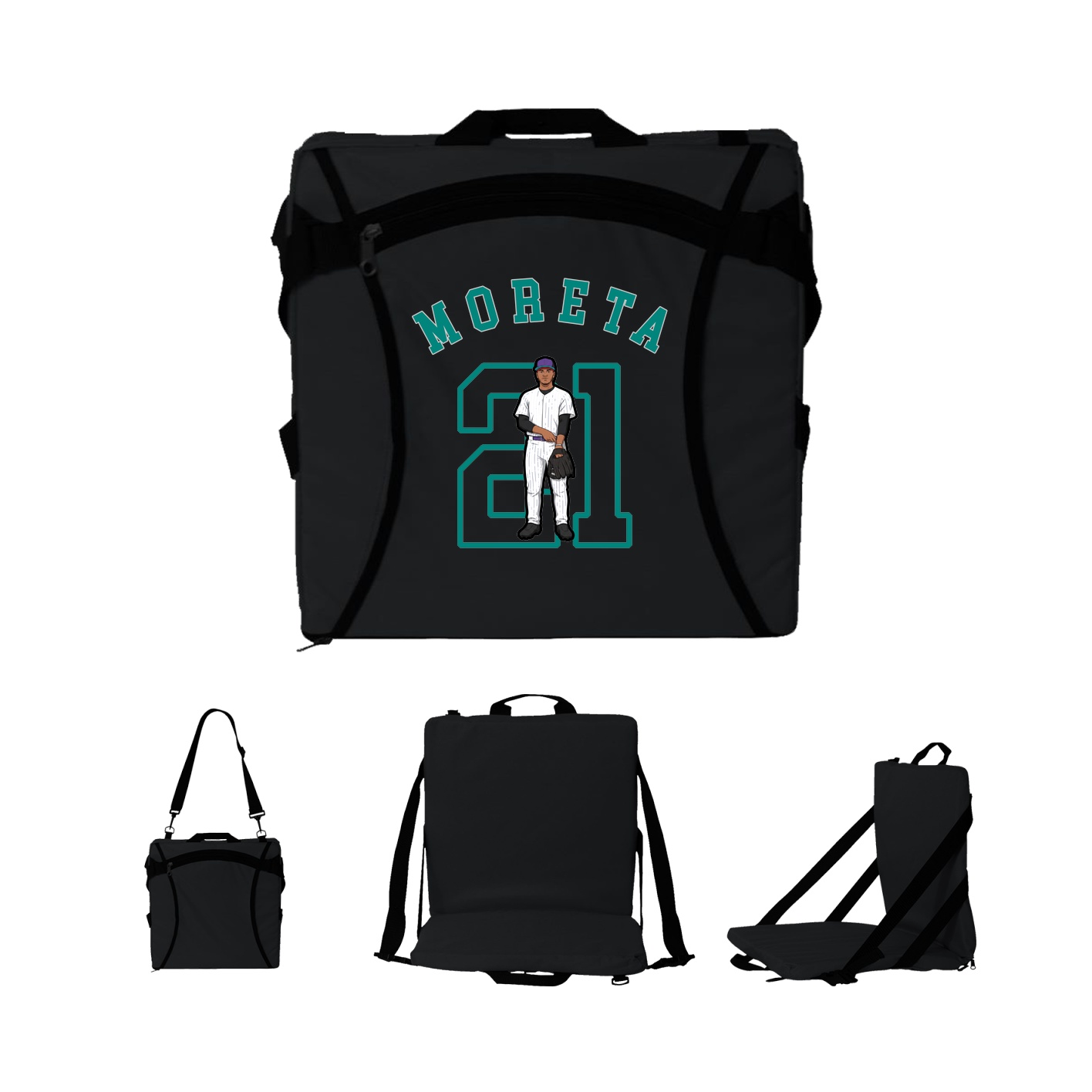 Folding Stadium Seat — Shirsey Arch in Black