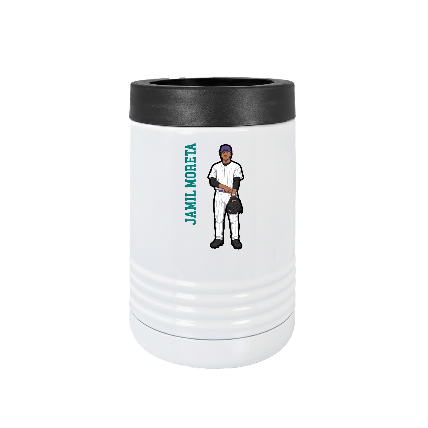 Beverage Holder — Name Vertical in White