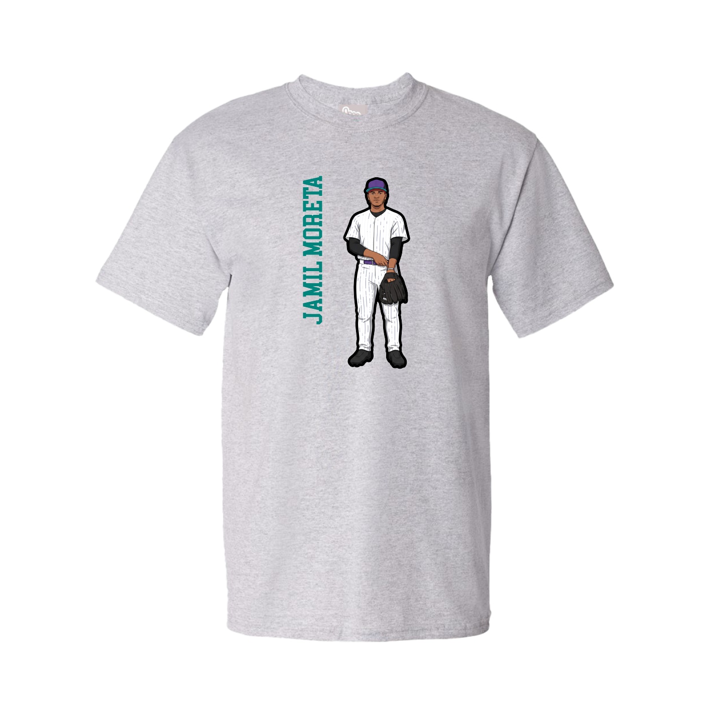 Tee — Name Vertical in Grey