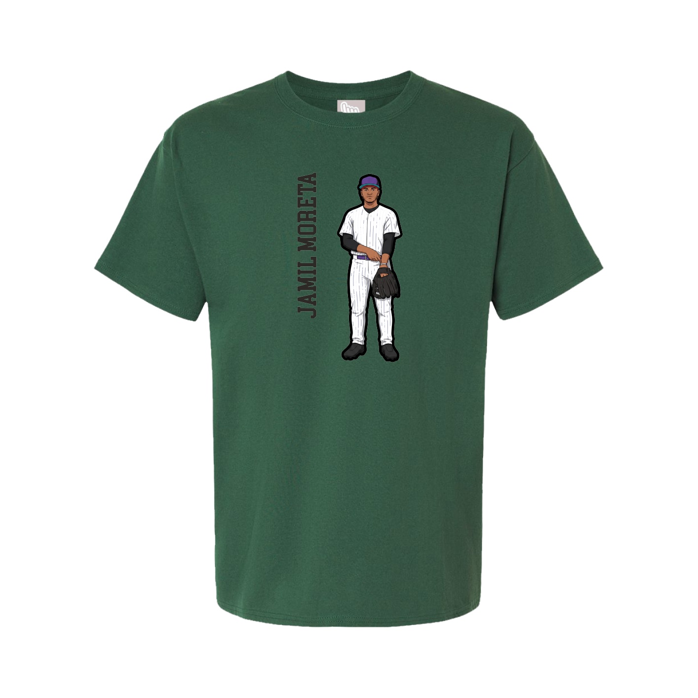 Youth Tee — Name Vertical in Green