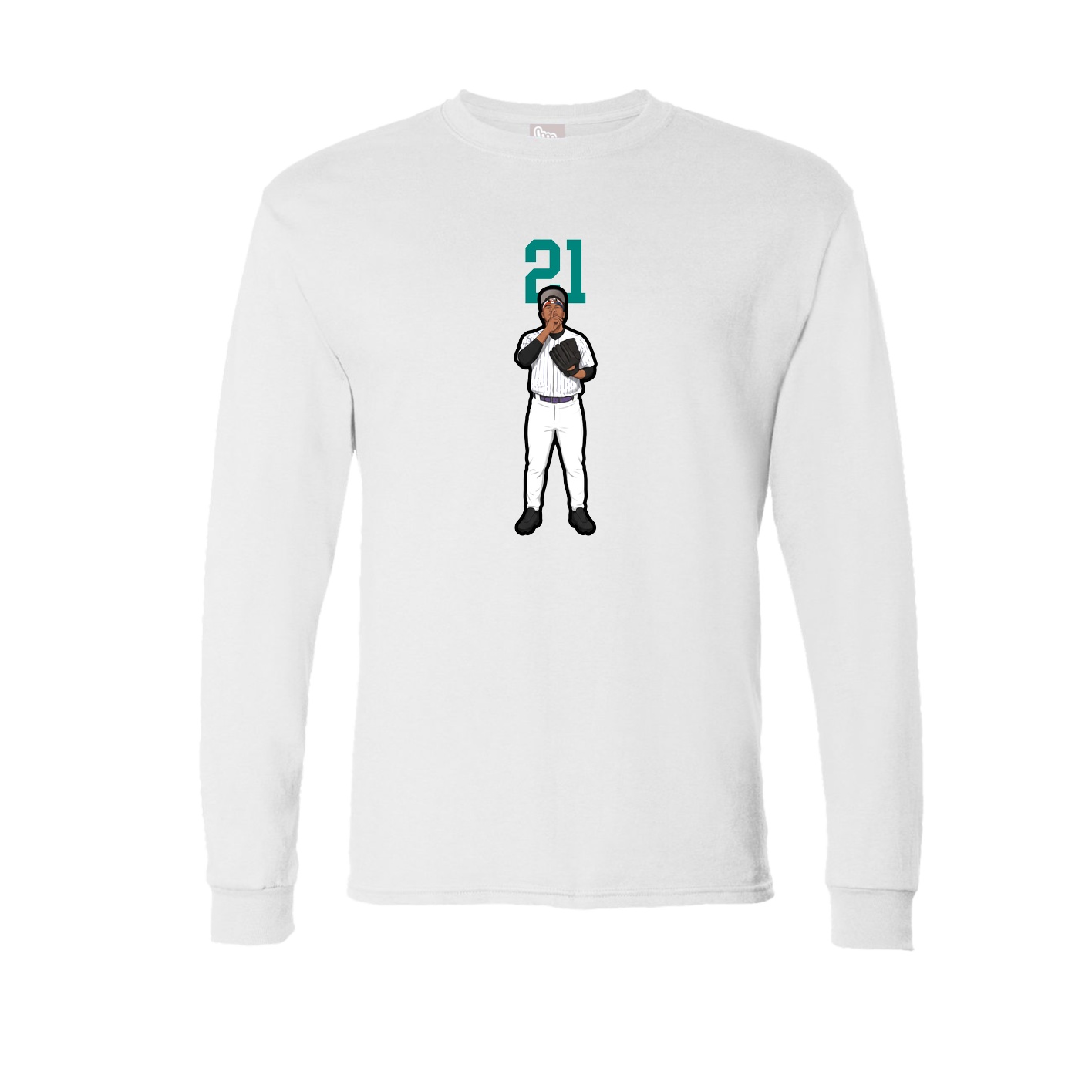 Long Sleeve Tee — Number Top in White