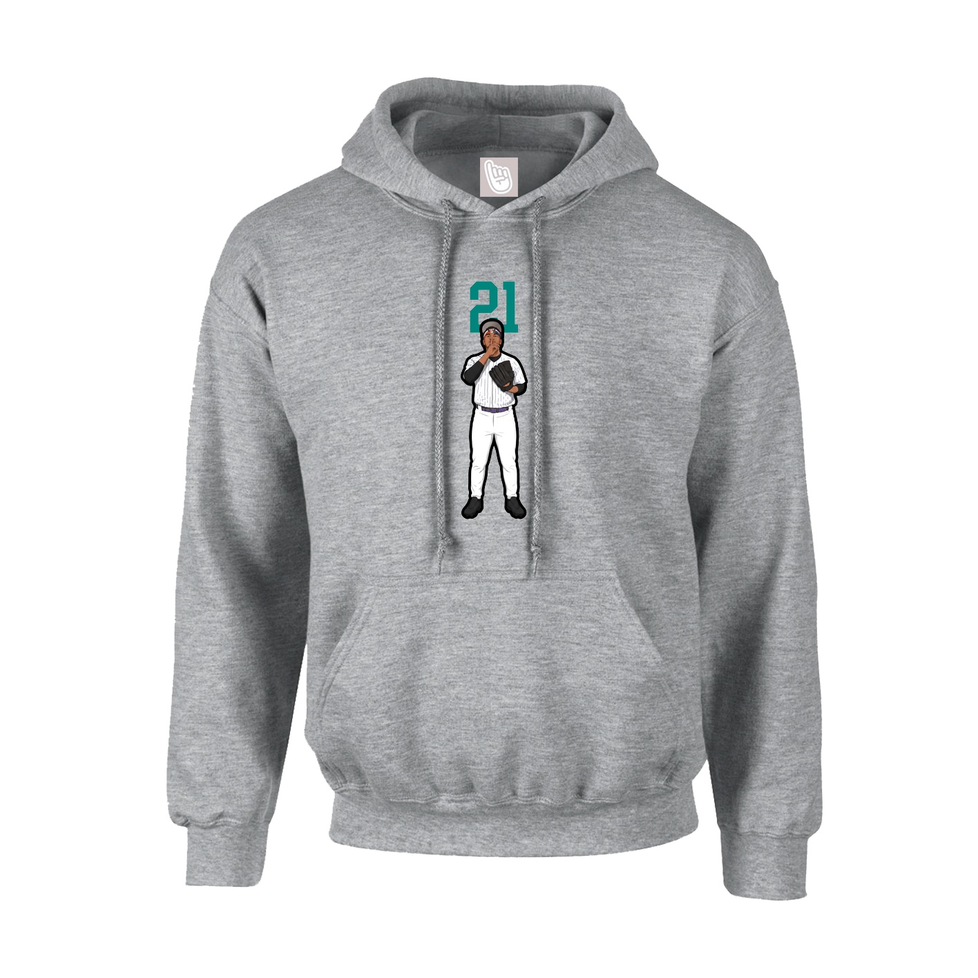 Youth Hoodie — Number Top in Grey