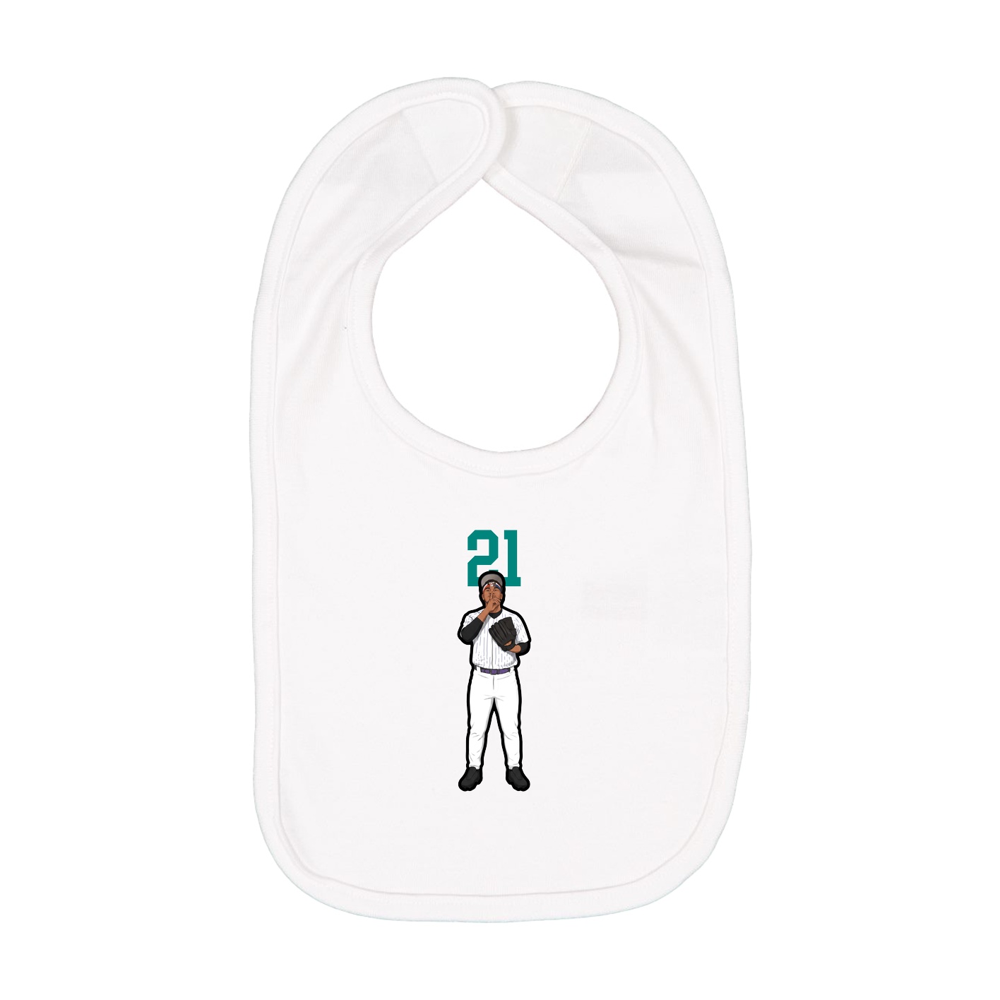 Infant Bib — Number Top in White
