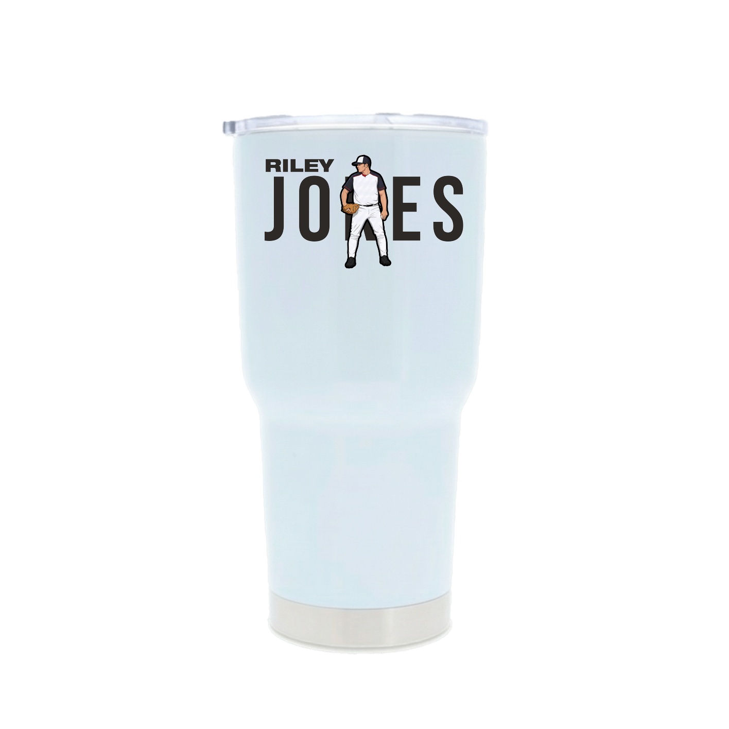 30oz Stainless Steel Tumbler — Player Name in White