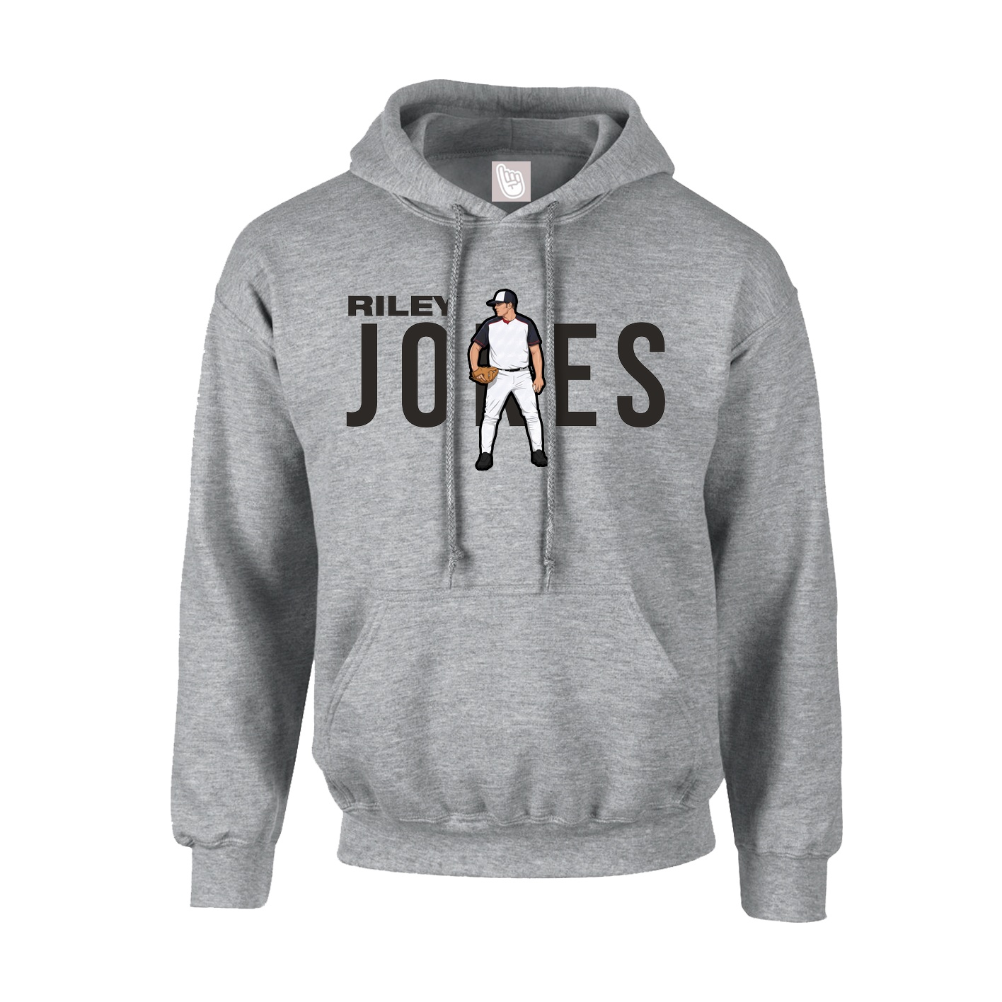 Youth Hoodie — Player Name in Grey