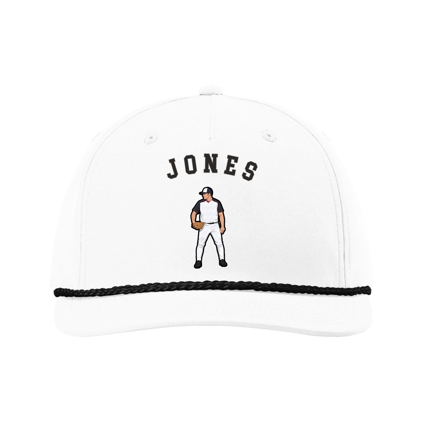 Five-Panel Classic Rope Cap — Shirsey Arch in White