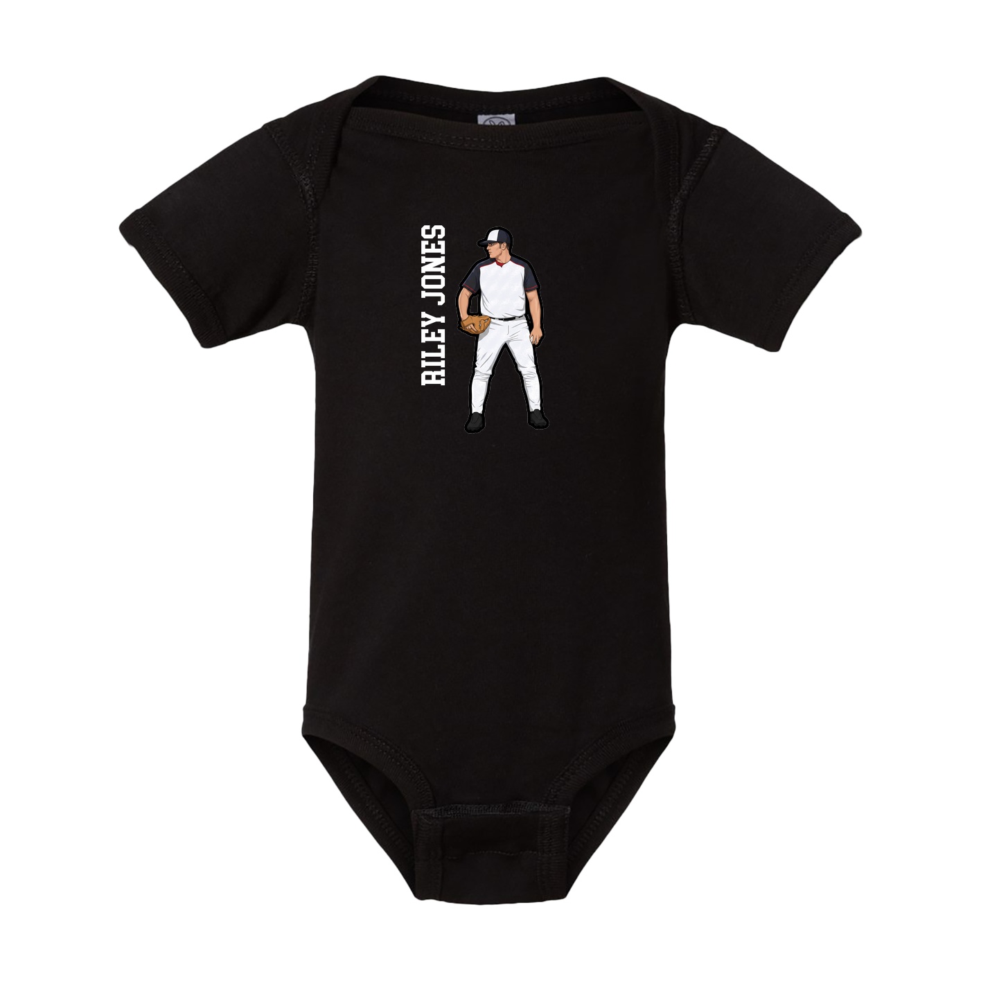 Baby Onesie — Name Vertical in Black