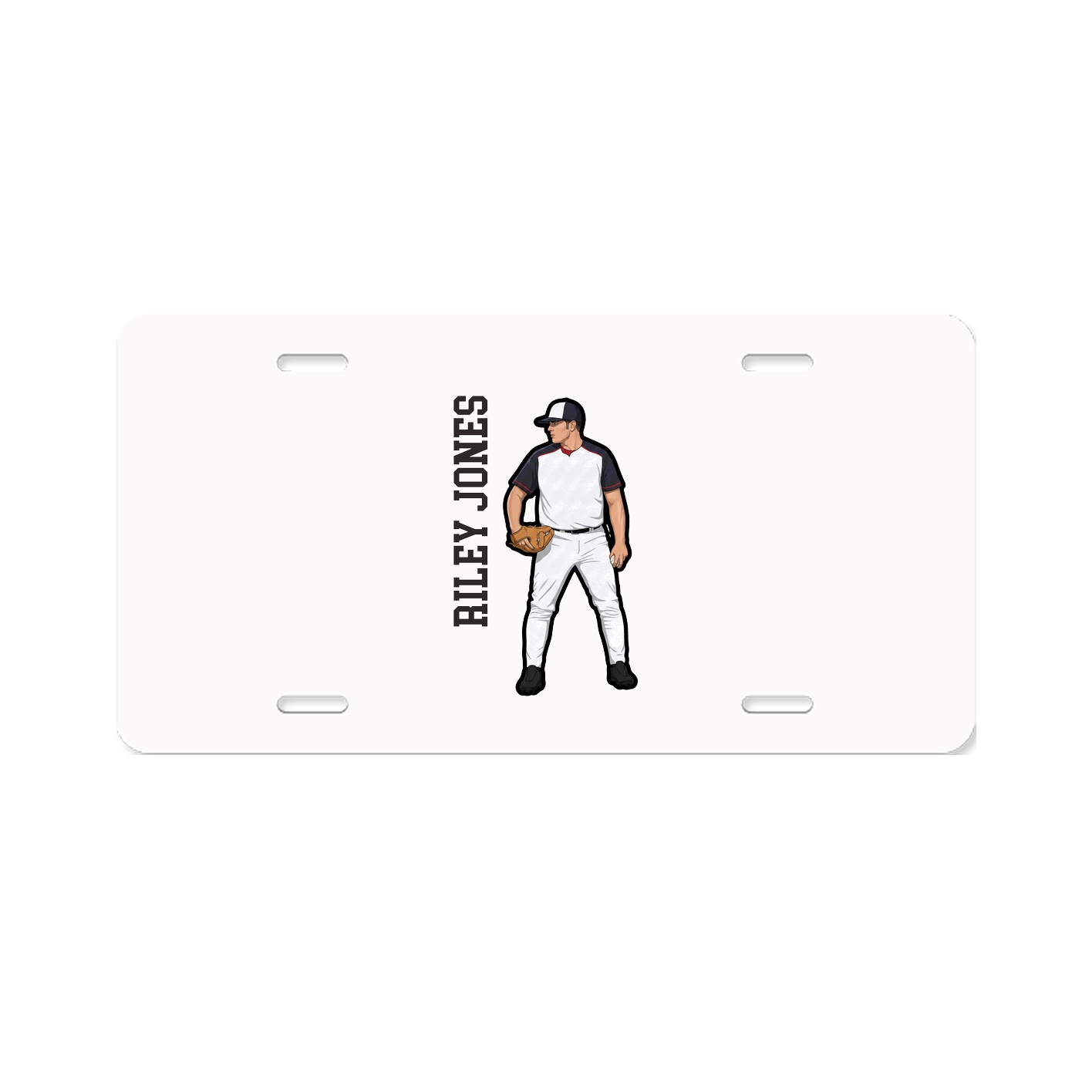 License Plate — Name Vertical in Classic