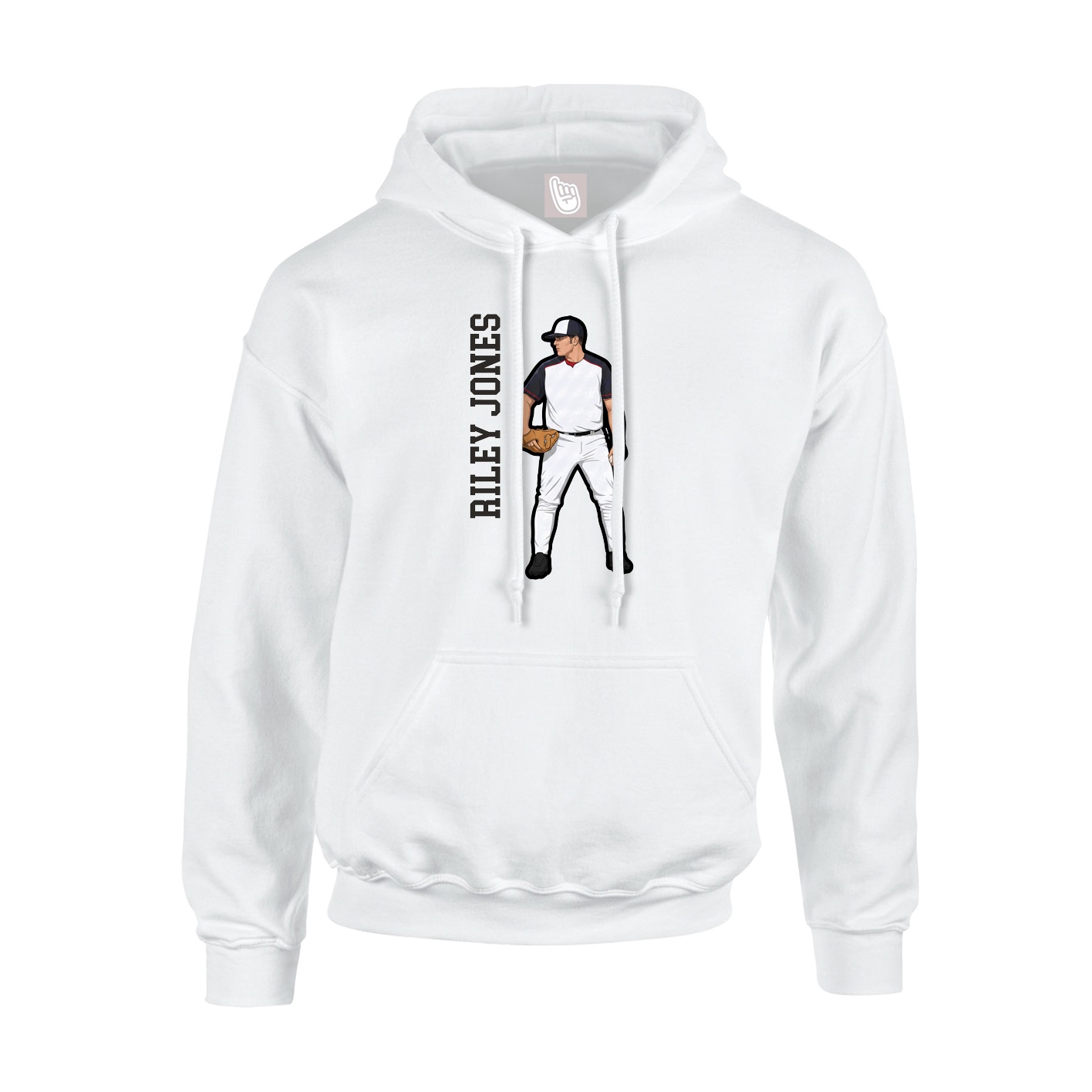 Youth Hoodie — Name Vertical in White