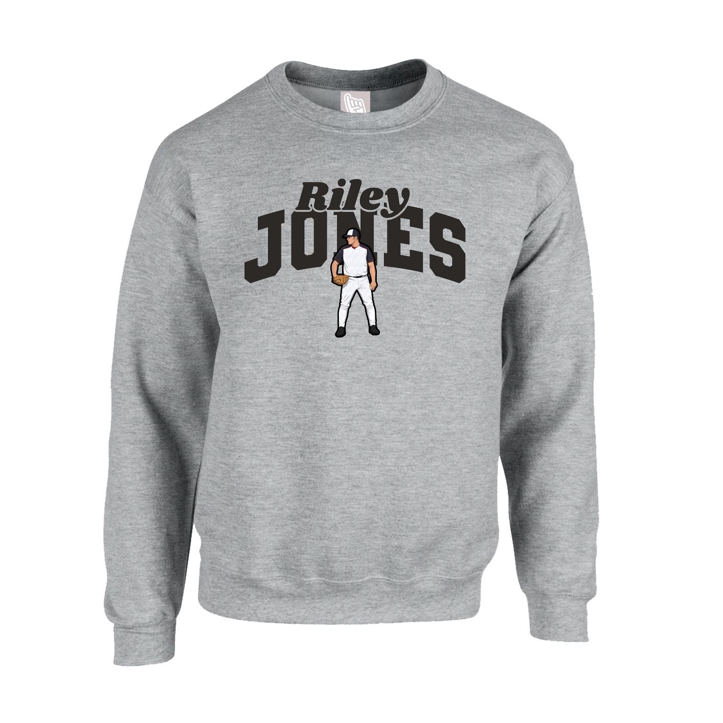 Fleece Crew — Signature Arch in Grey