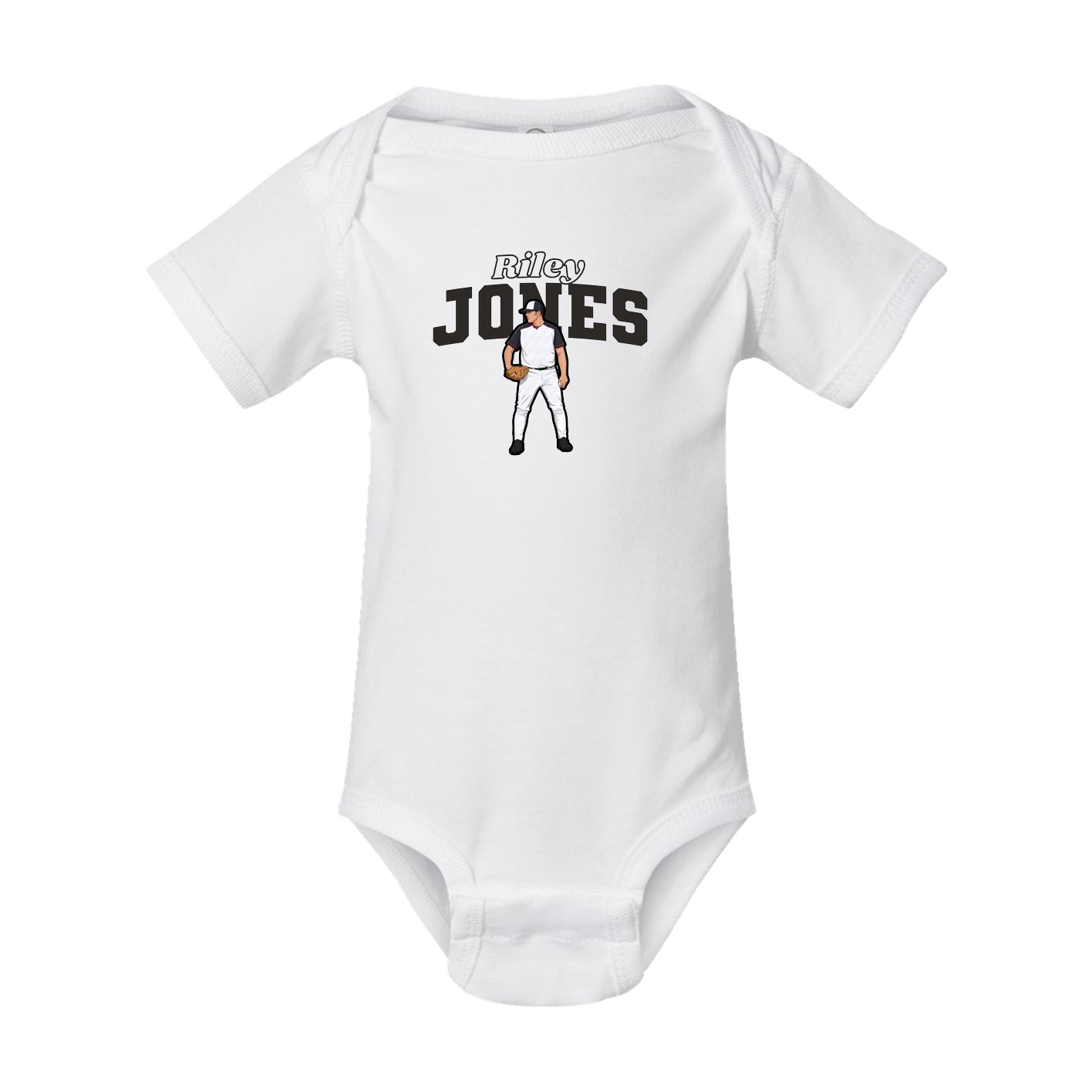 Baby Onesie — Name Arch in White