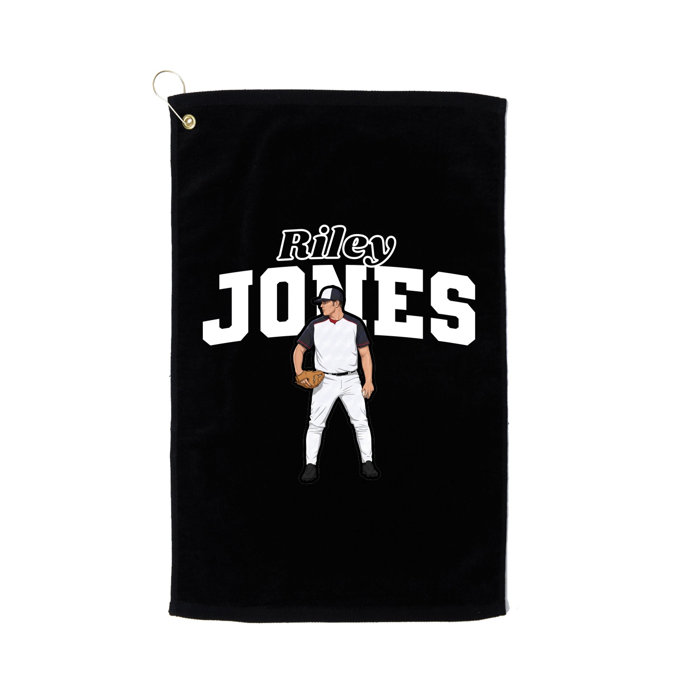 Golf Towel — Name Arch in Black