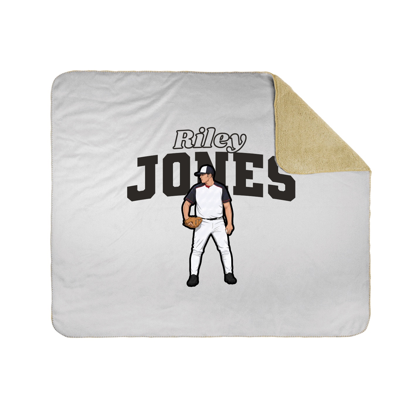 Throw Blanket — Name Arch in White