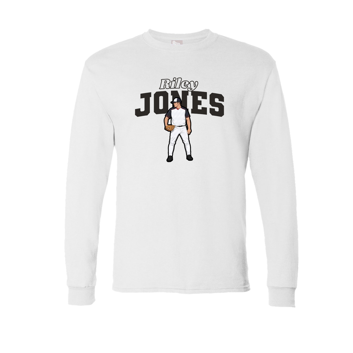 Long Sleeve Tee — Name Arch in White