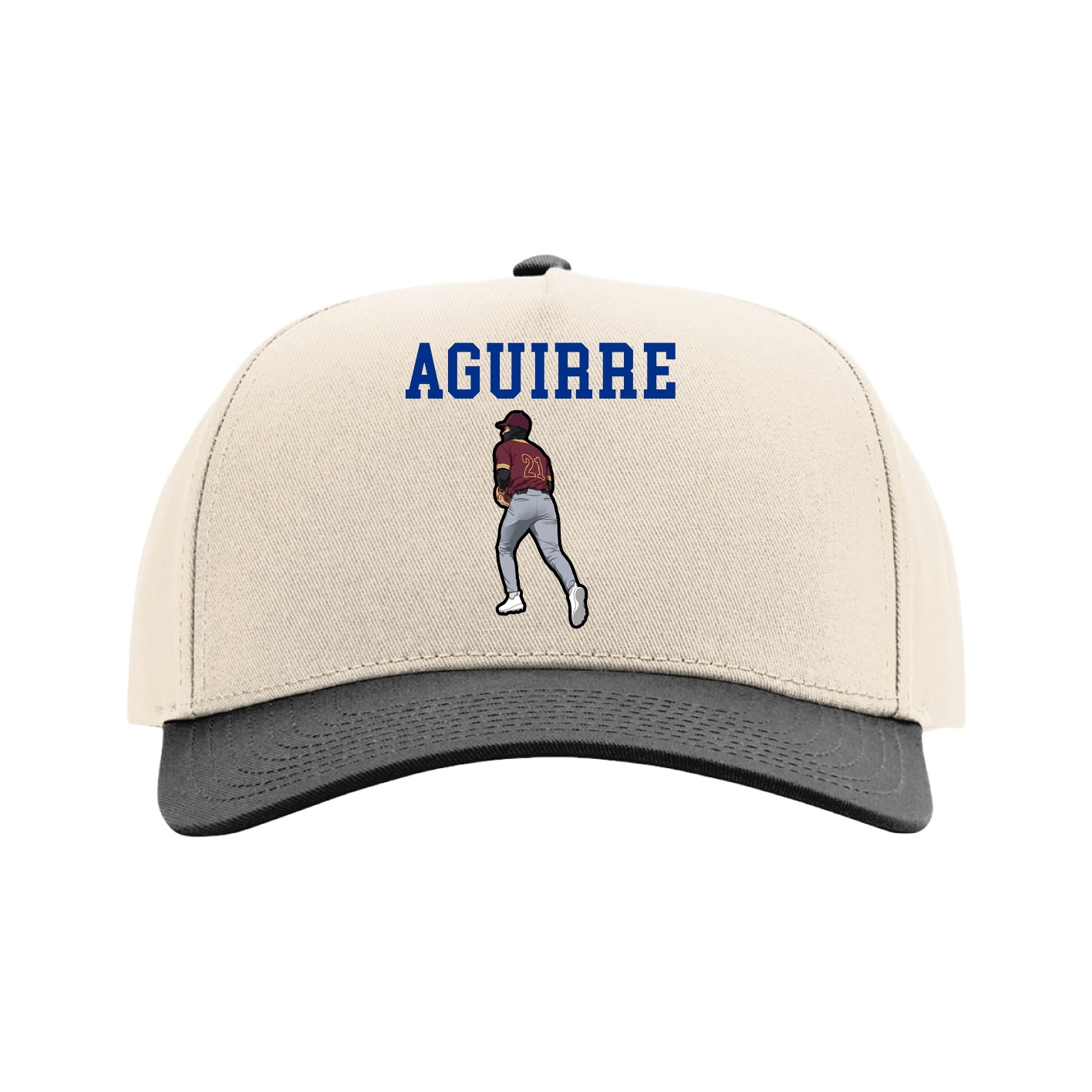 Full Fabric Five-Panel Champ Cap — Shirsey in Cream/Black