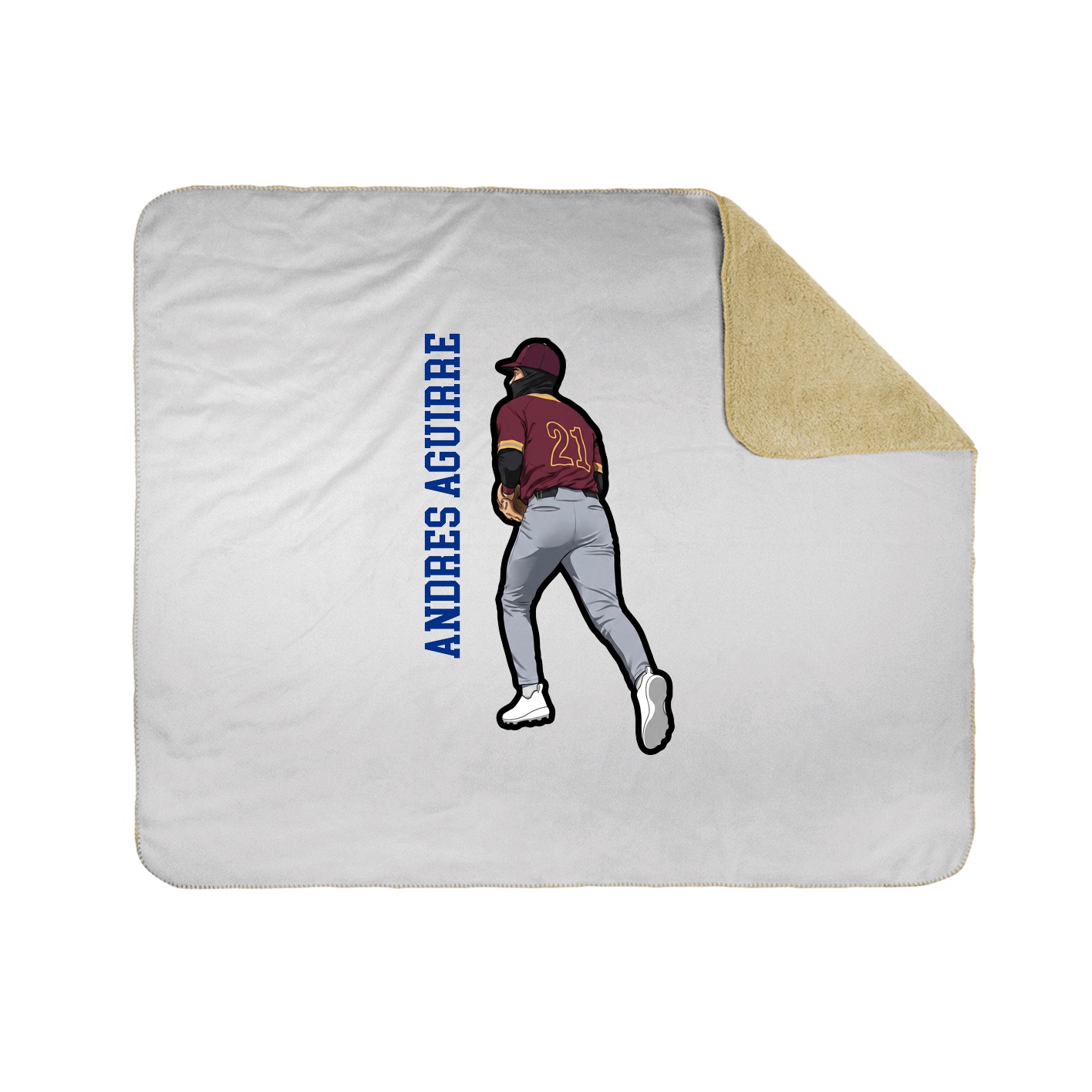 Throw Blanket — Name Vertical in White