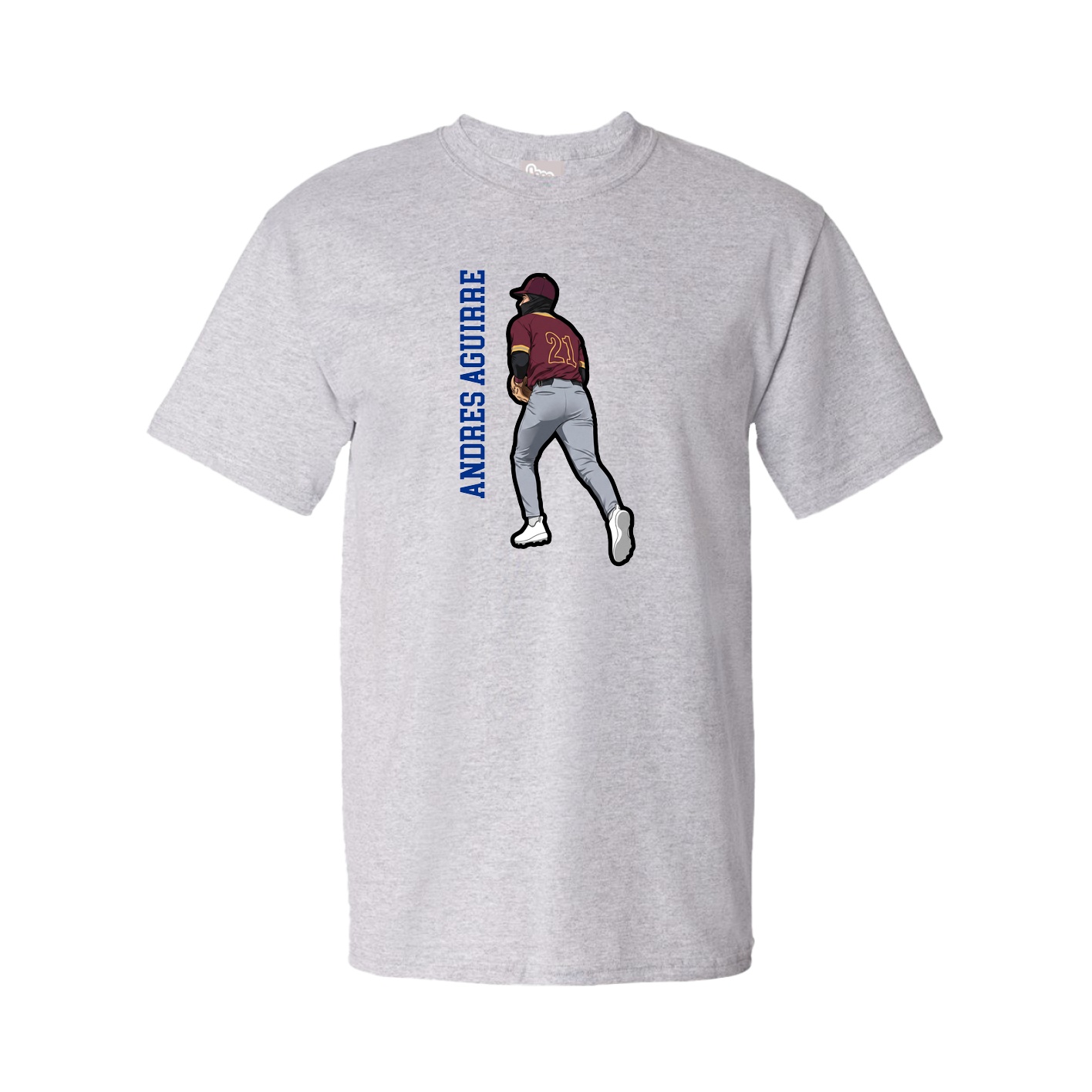 Youth Tee — Name Vertical in Grey