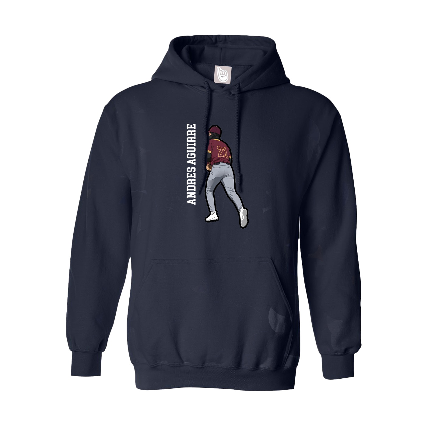 Hoodie — Name Vertical in Navy