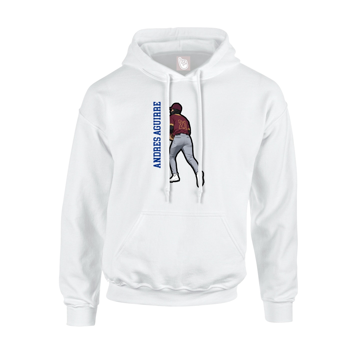 Hoodie — Name Vertical in White