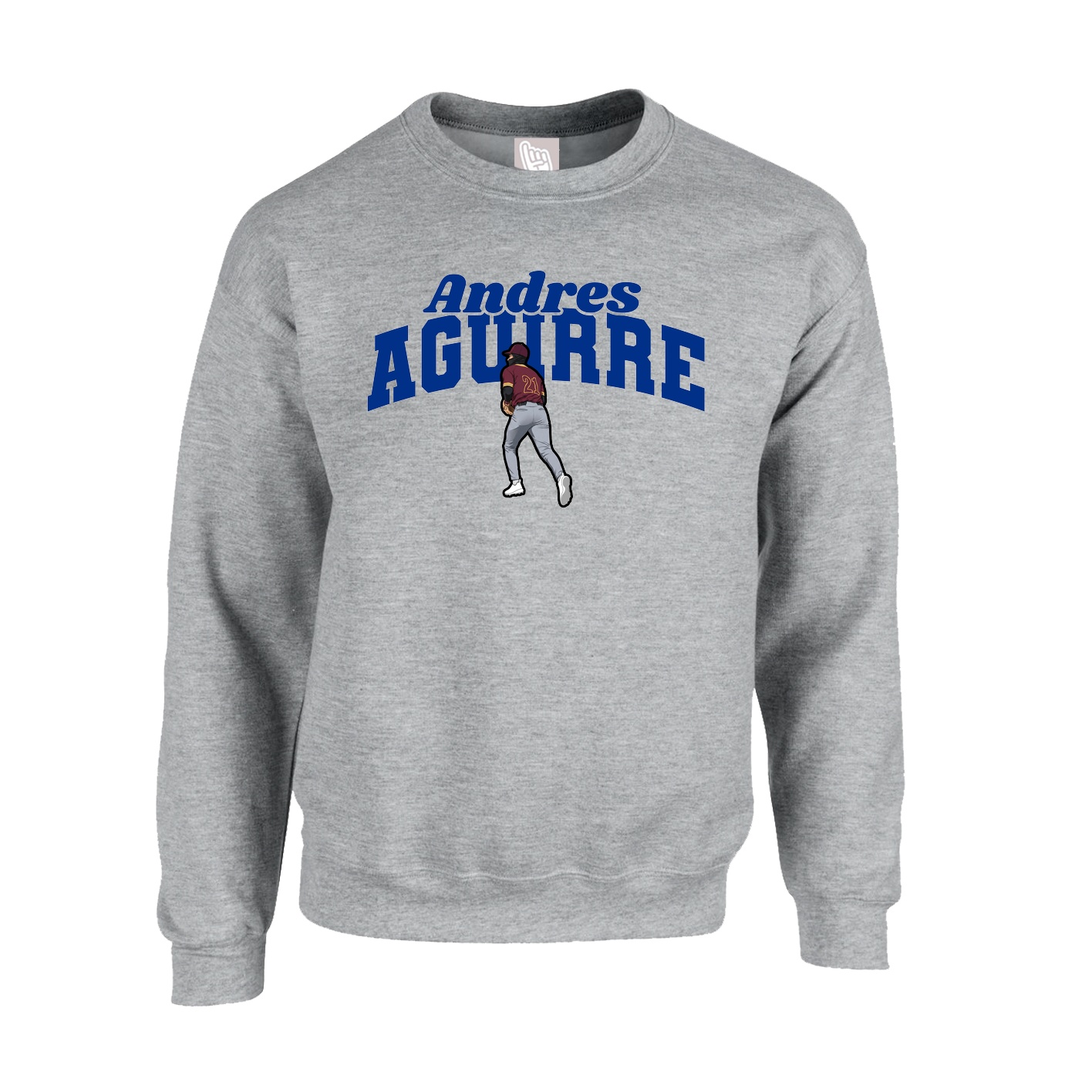 Fleece Crew — Signature Arch in Grey
