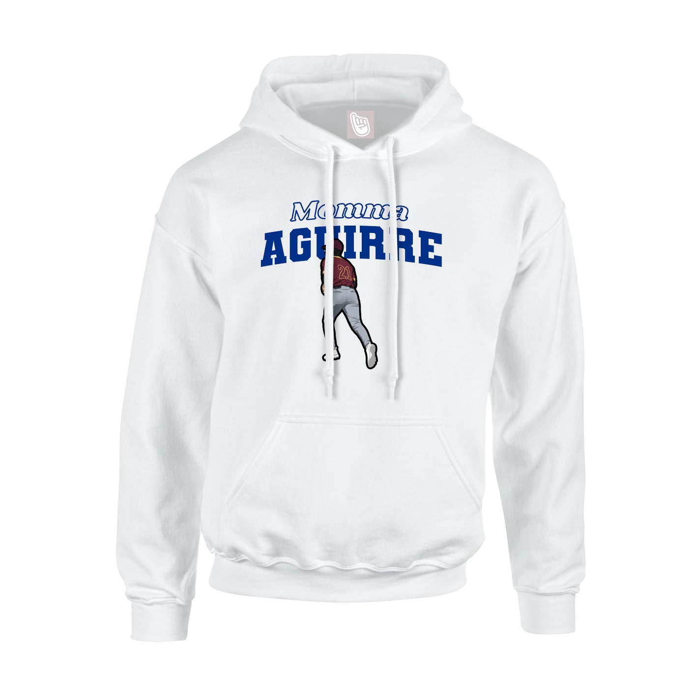 Youth Hoodie — Mothers Day Block in White