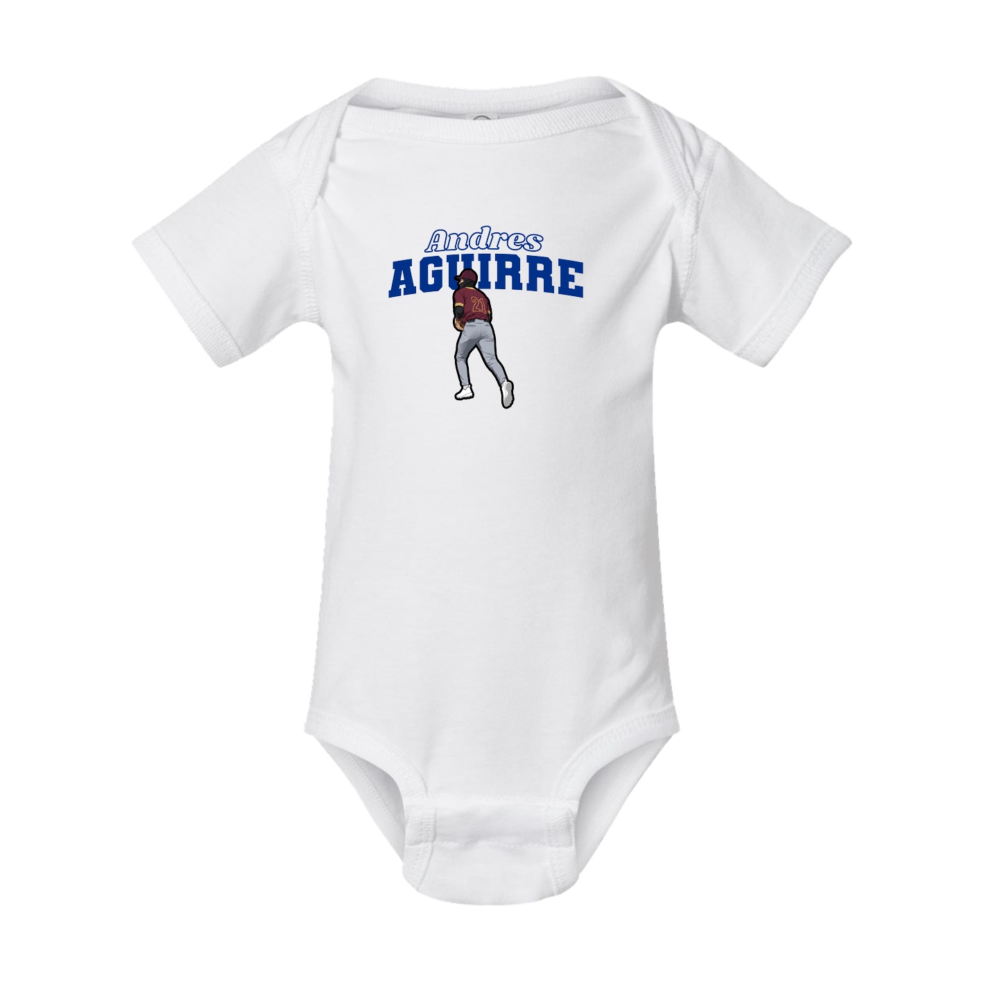 Baby Onesie — Name Arch in White