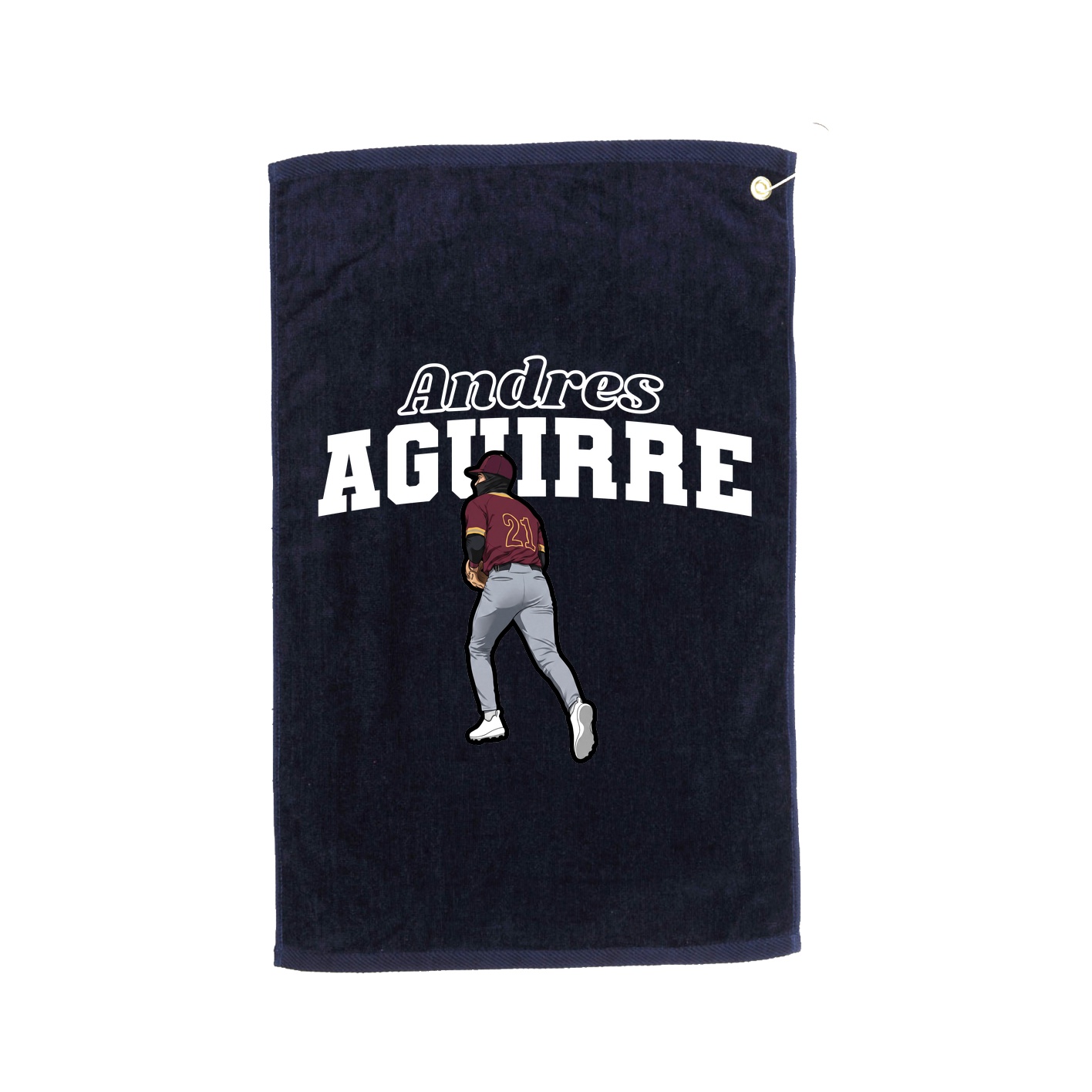 Golf Towel — Name Arch in Navy