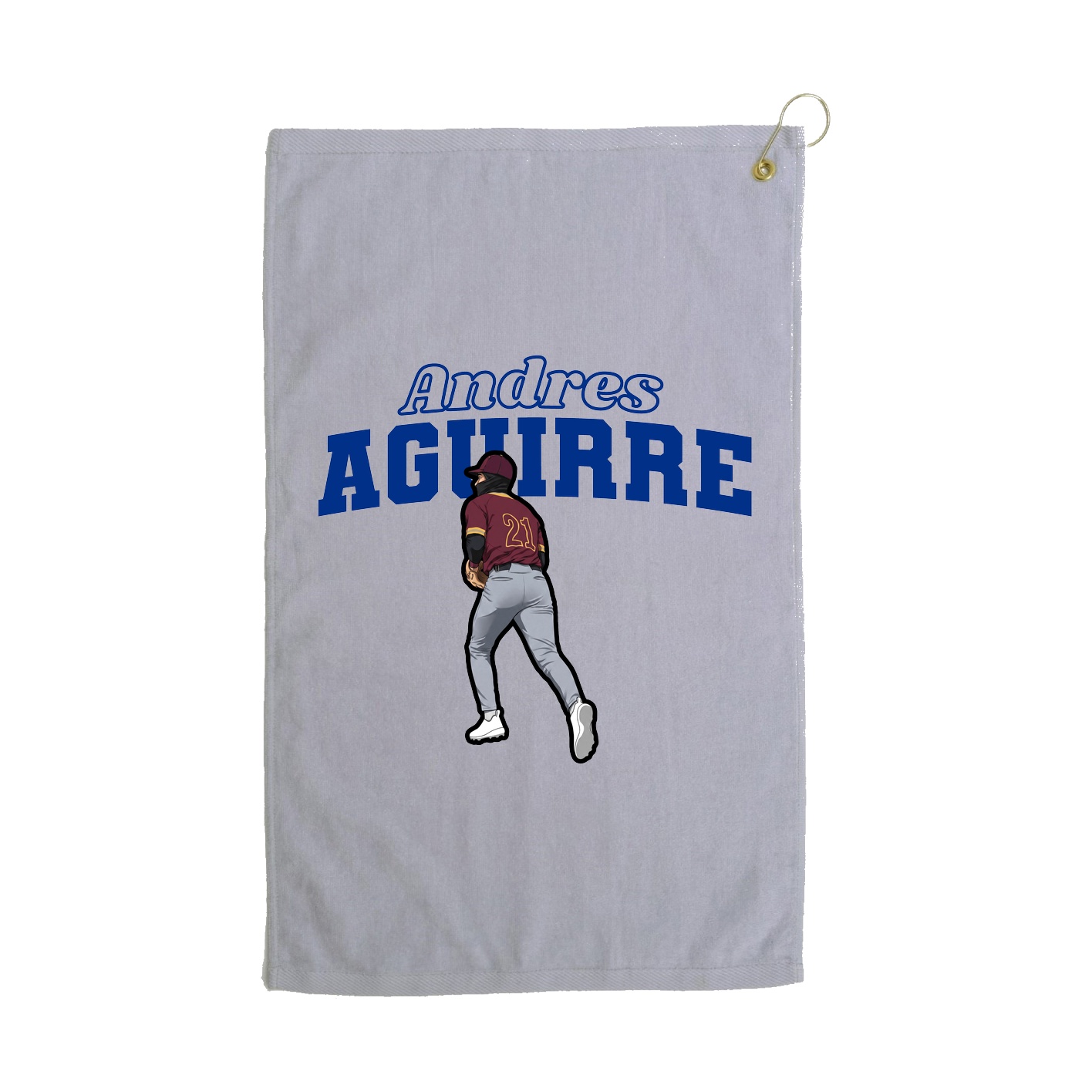 Golf Towel — Name Arch in Grey