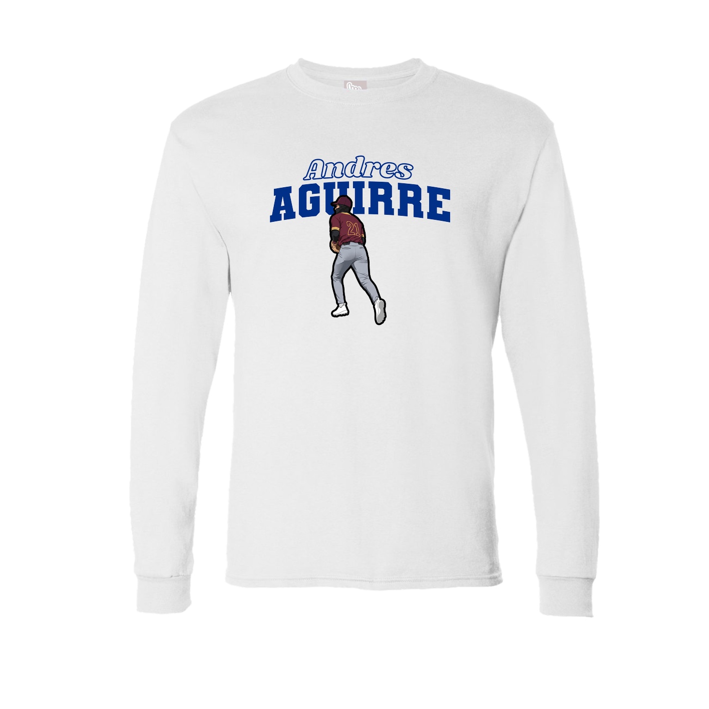 Long Sleeve Tee — Name Arch in White