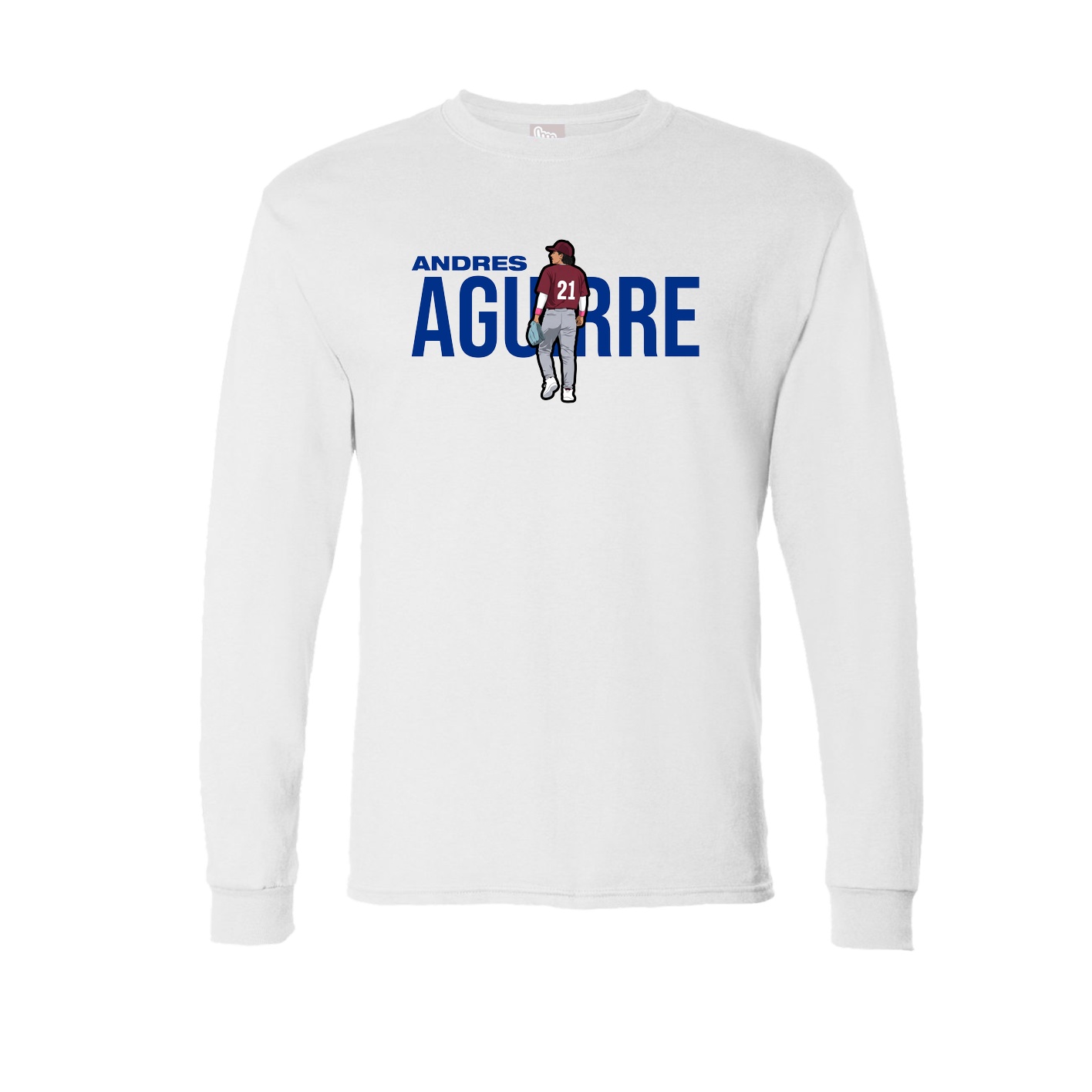 Long Sleeve Tee — Player Name in White