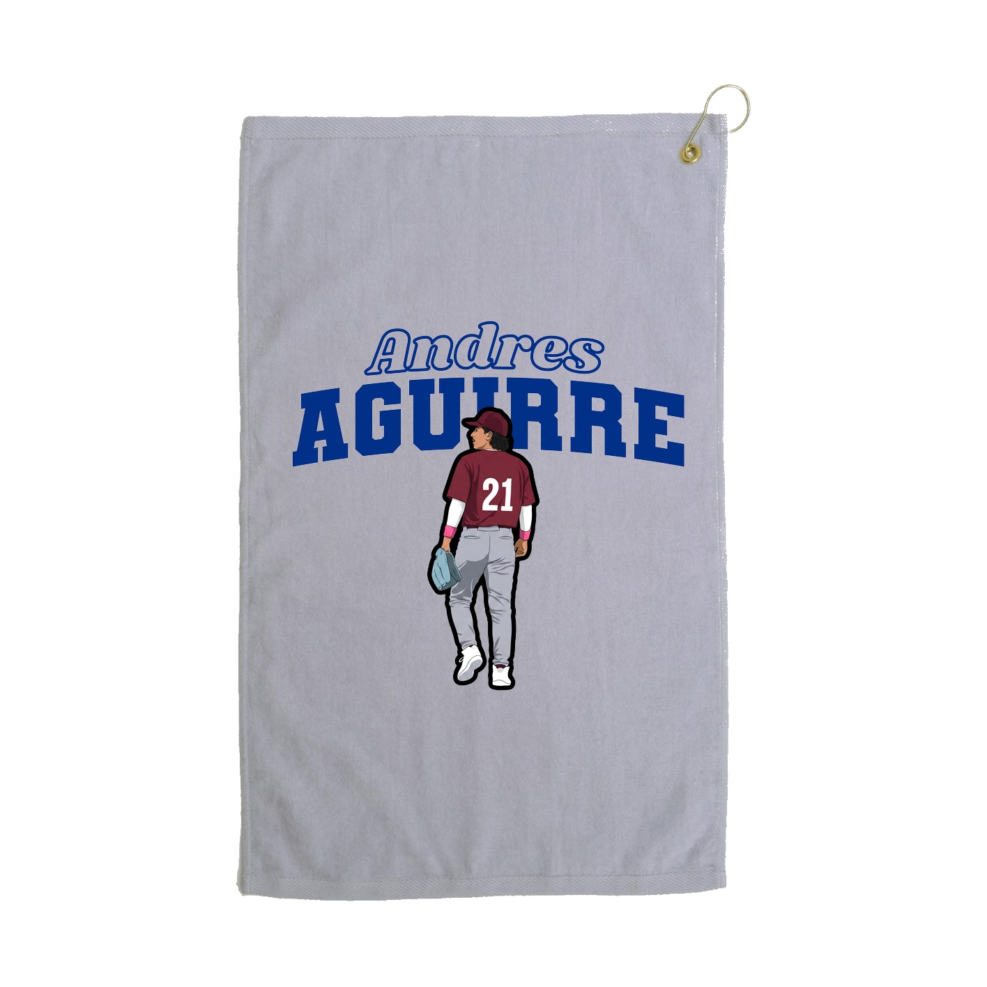 Golf Towel — Name Arch in Grey