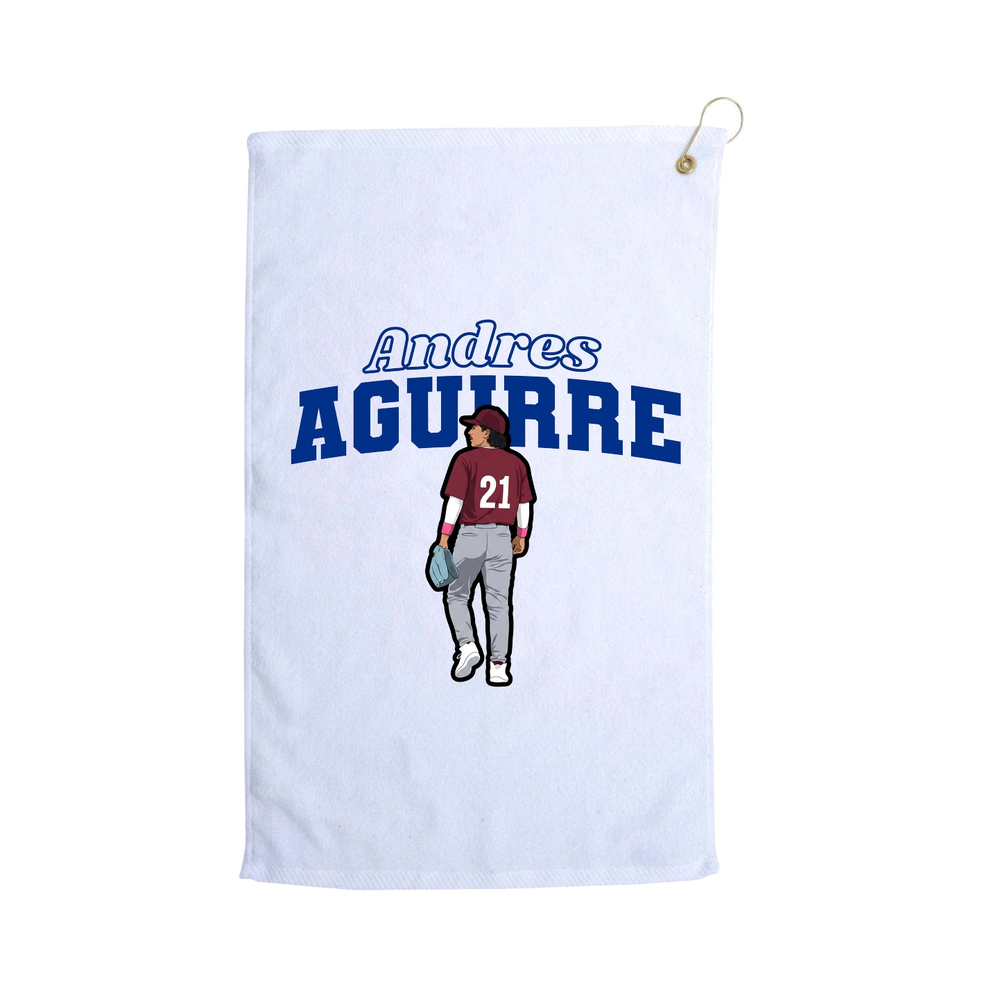 Golf Towel — Name Arch in White
