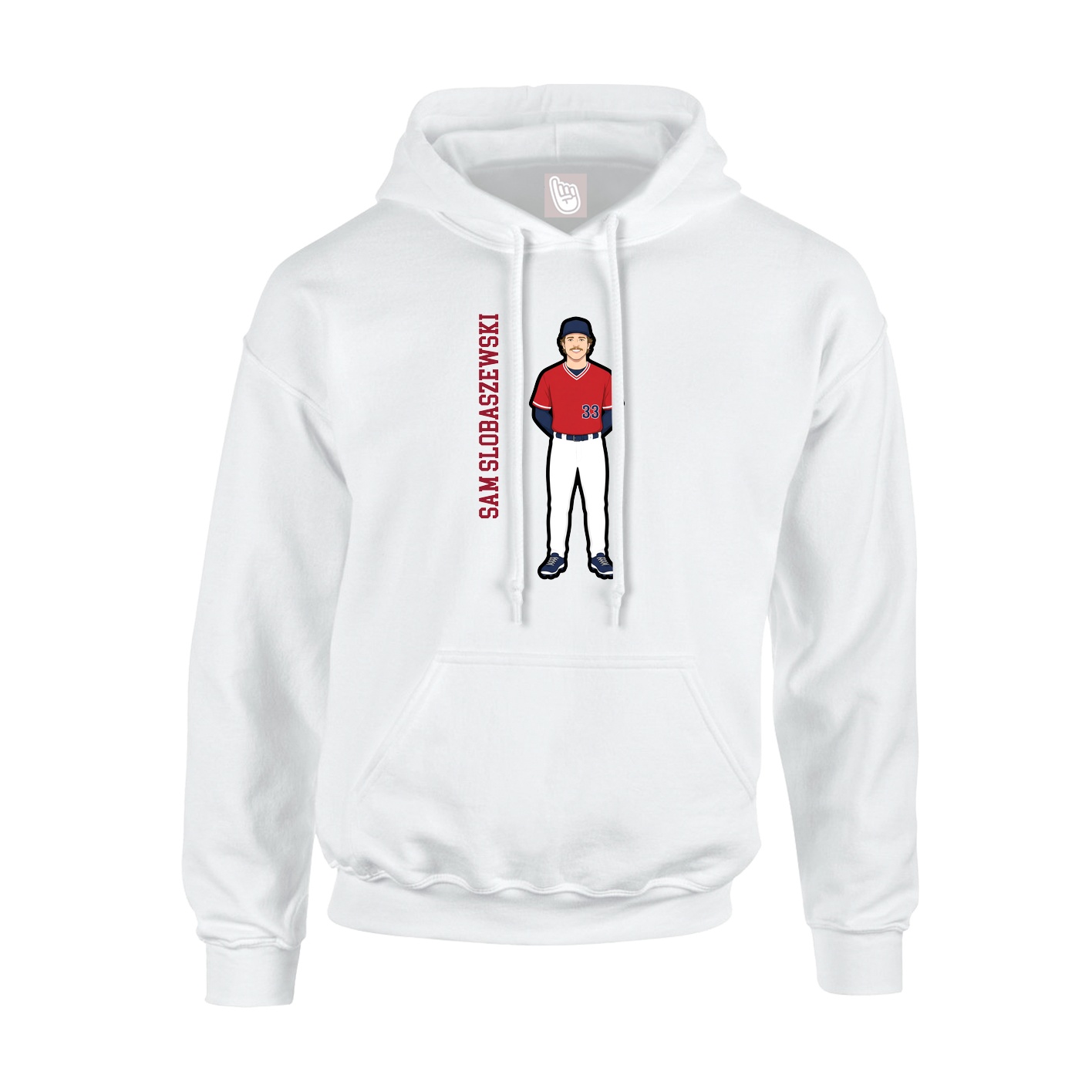 Hoodie — Name Vertical in White