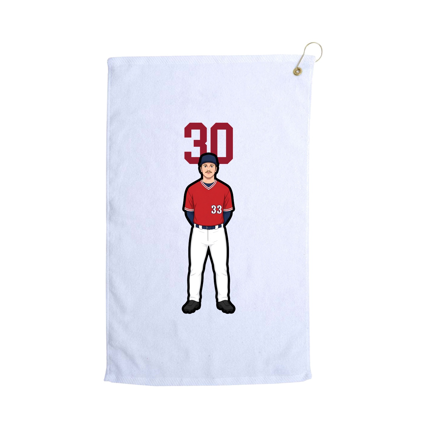 Golf Towel — Number Top in White