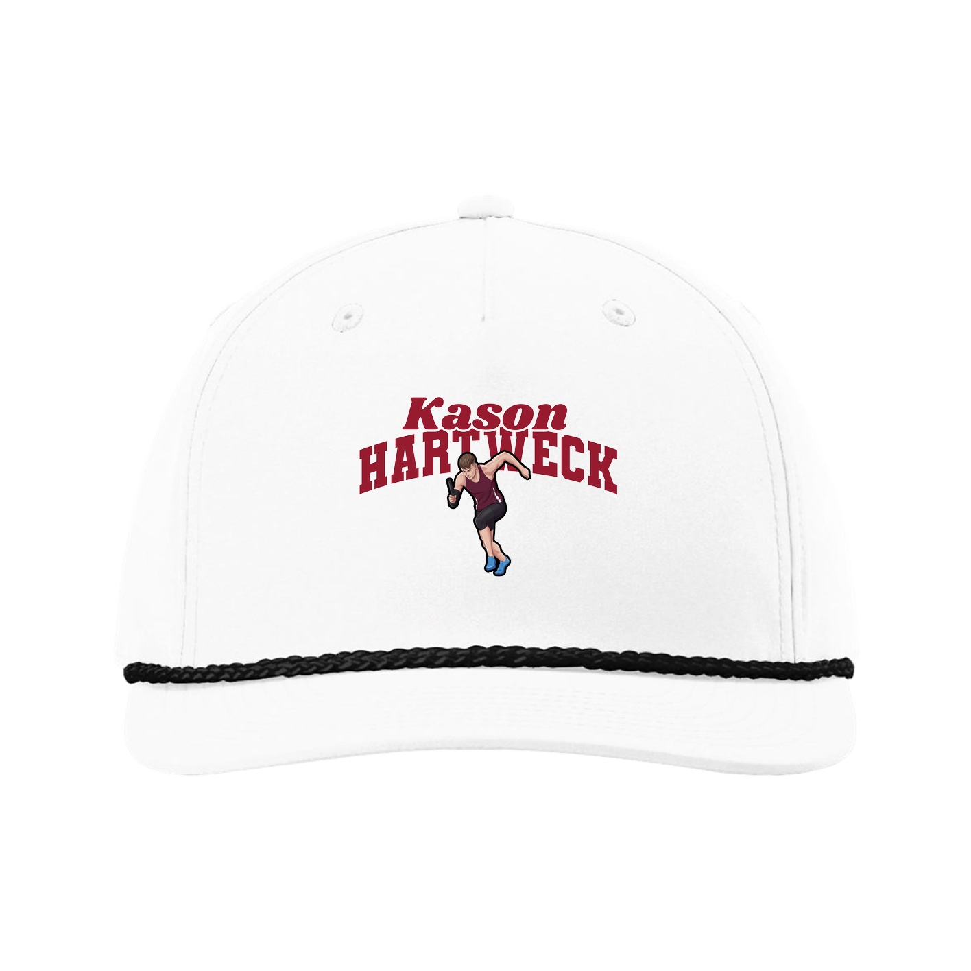 Five-Panel Classic Rope Cap — Signature Arch in White